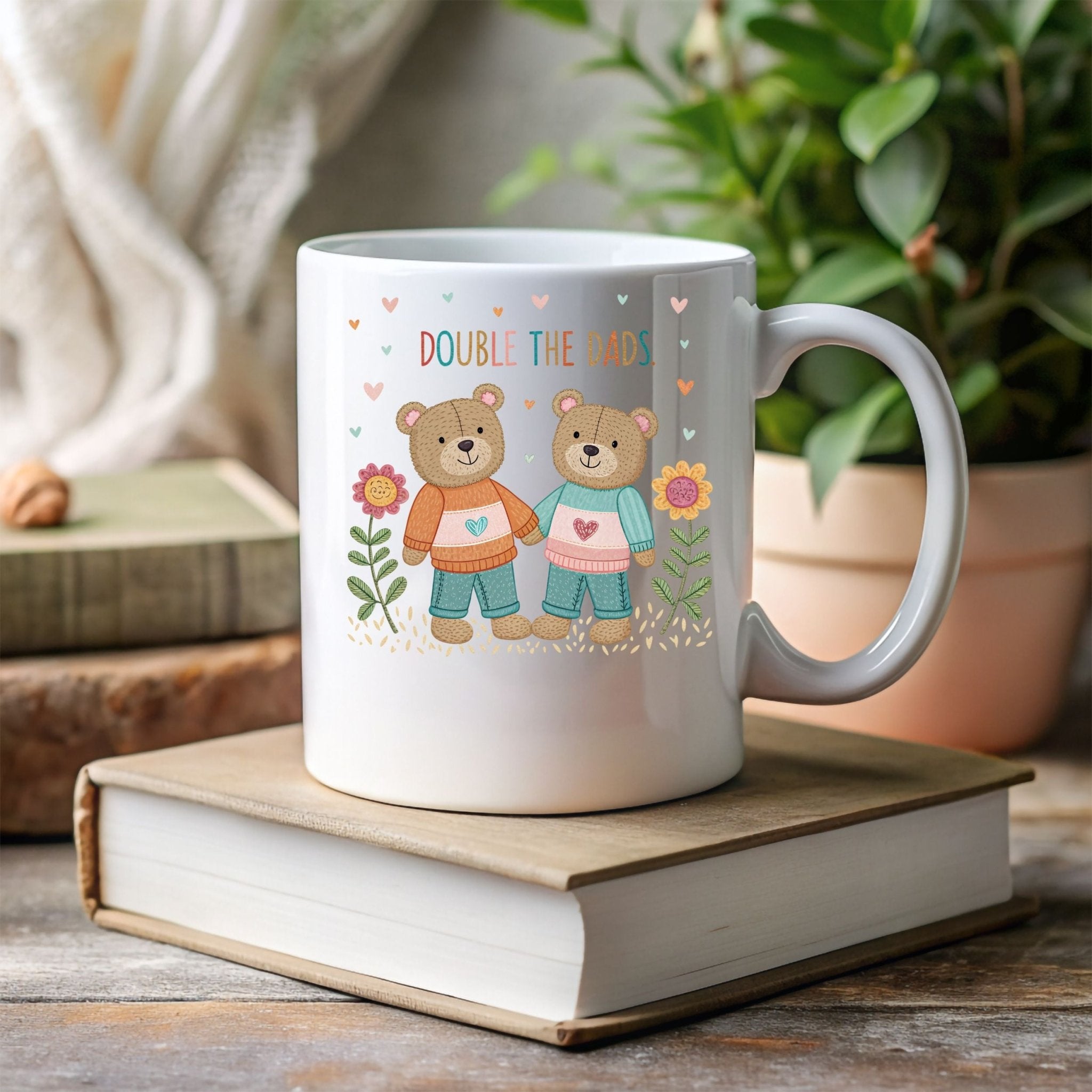 Gay Fathers Day Mug, Cute Two Dads 11 oz Ceramic Mug - Craig Michael Design