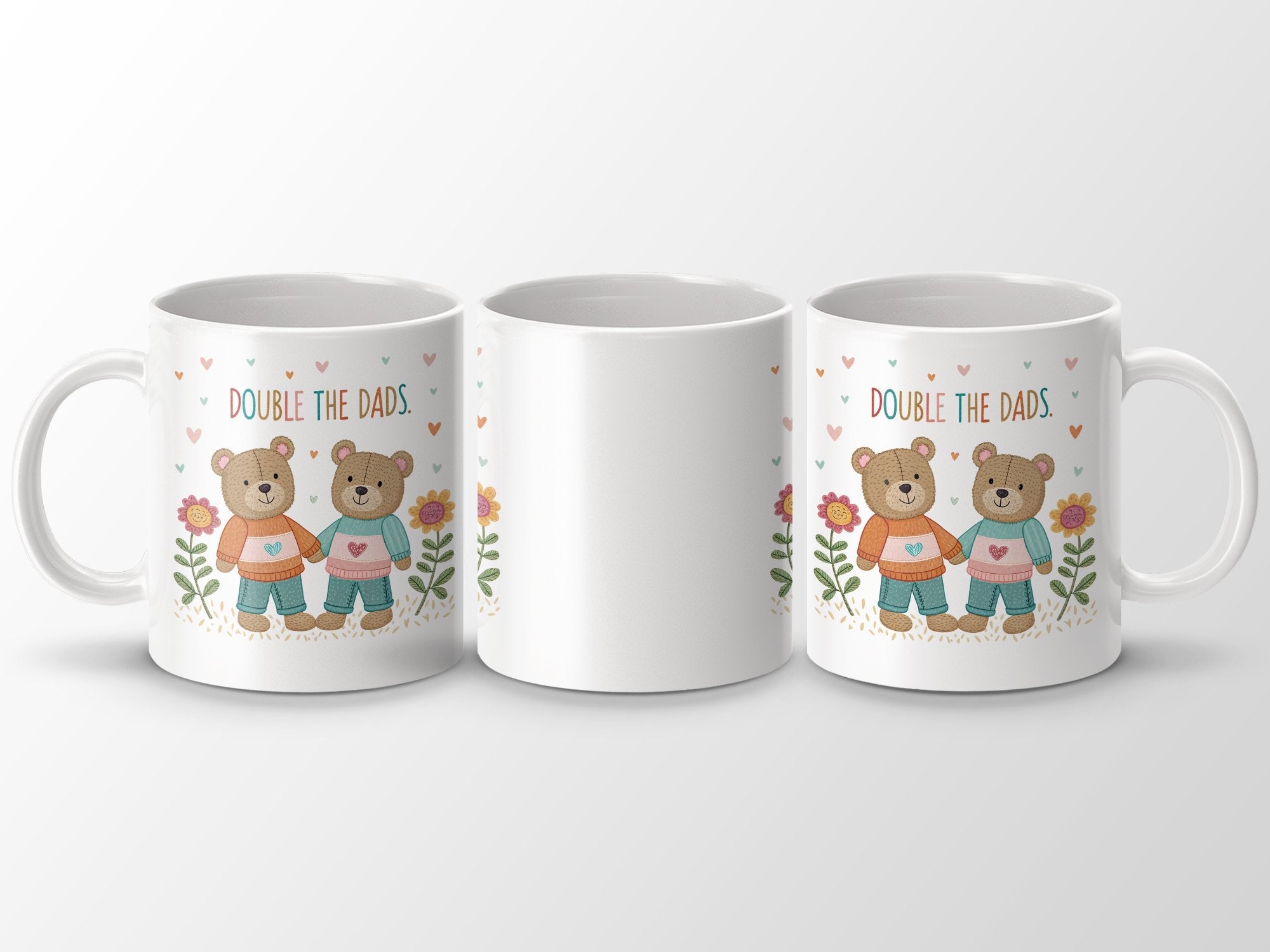 Gay Fathers Day Mug, Cute Two Dads 11 oz Ceramic Mug - Craig Michael Design