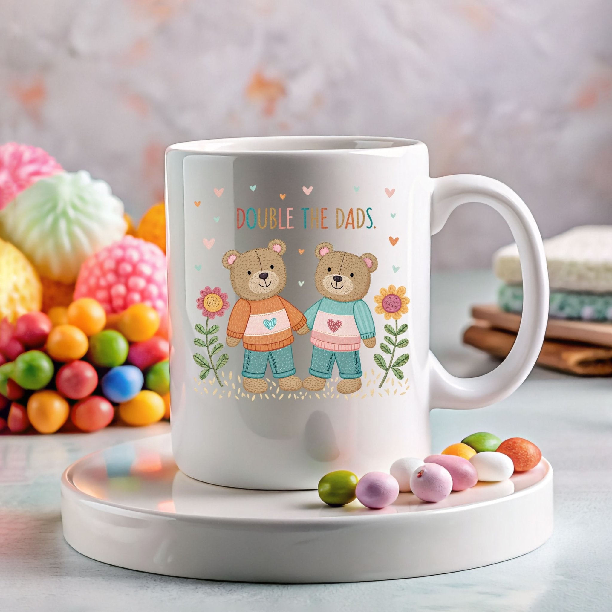 Gay Fathers Day Mug, Cute Two Dads 11 oz Ceramic Mug - Craig Michael Design