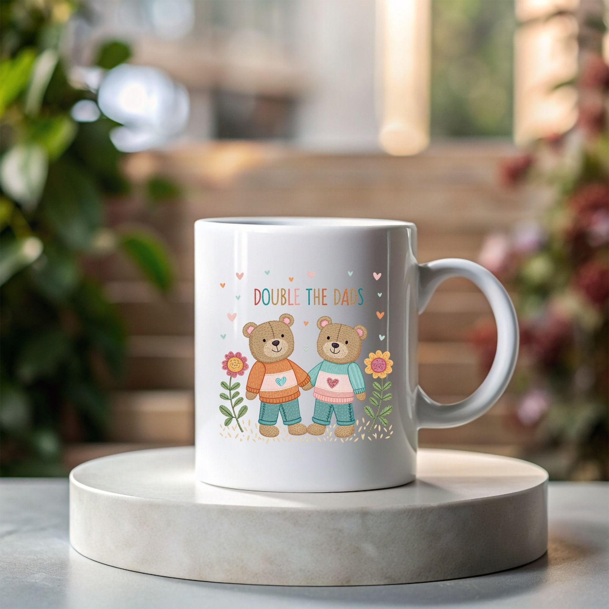Gay Fathers Day Mug, Cute Two Dads 11 oz Ceramic Mug - Craig Michael Design