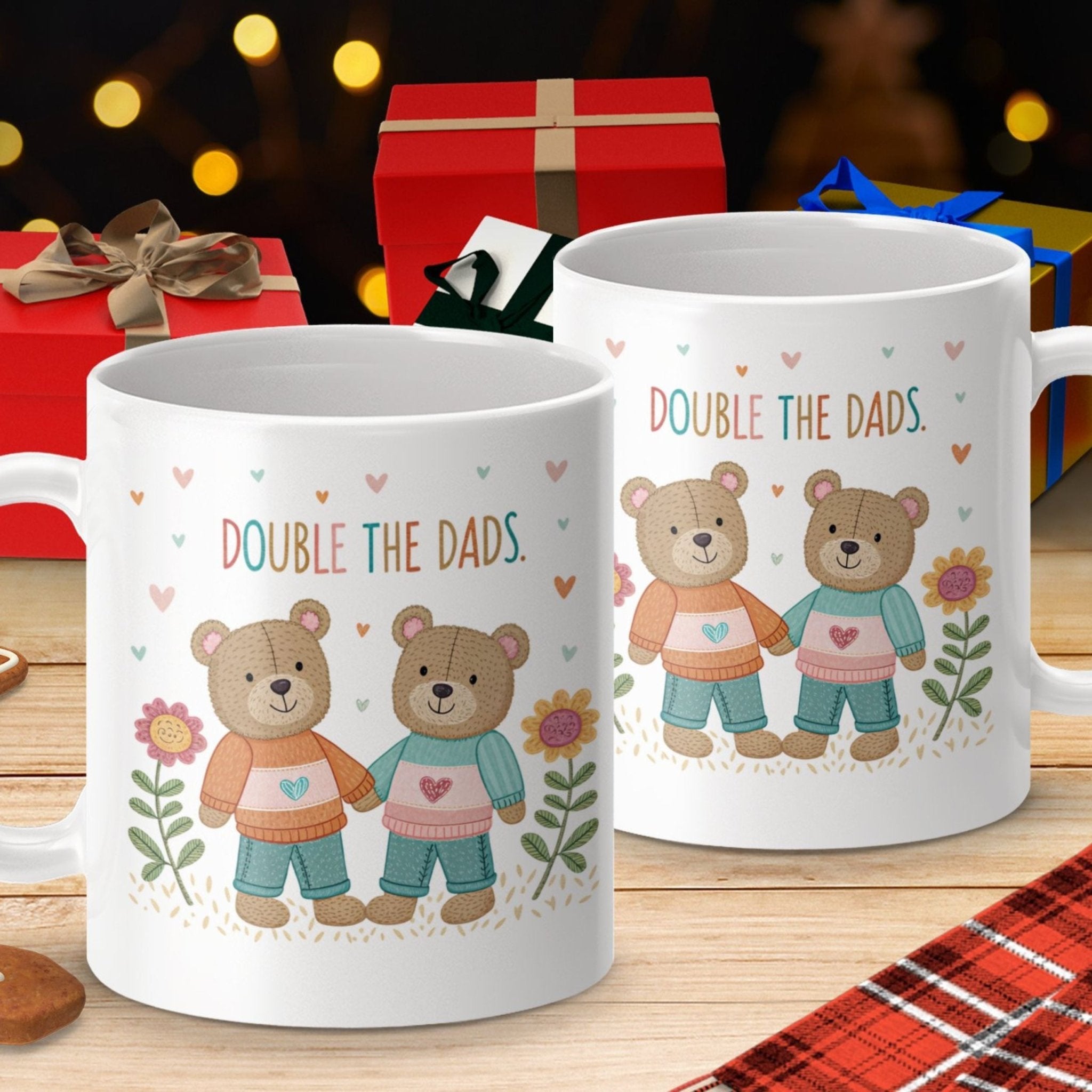 Gay Fathers Day Mug, Cute Two Dads 11 oz Ceramic Mug - Craig Michael Design