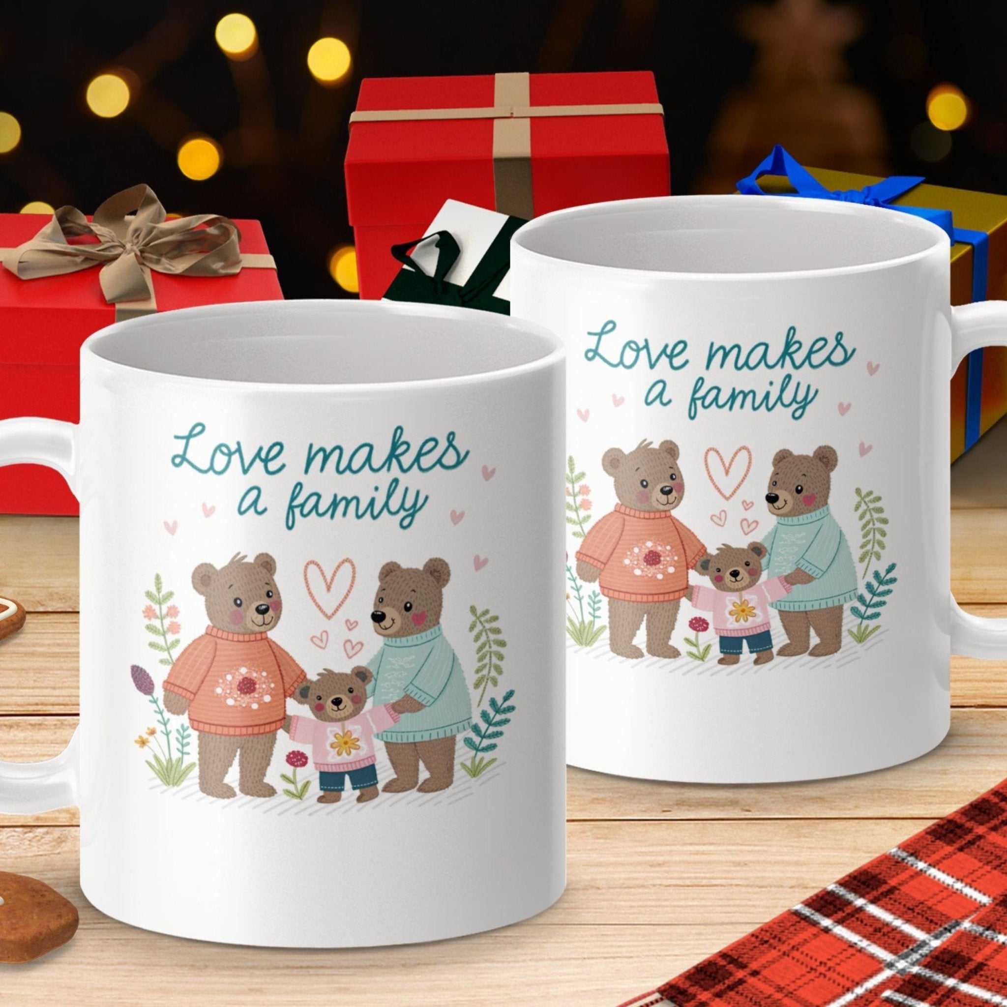 Gay Fathers Day Mug, Love Makes a Family Gift for Two Dads - Craig Michael Design