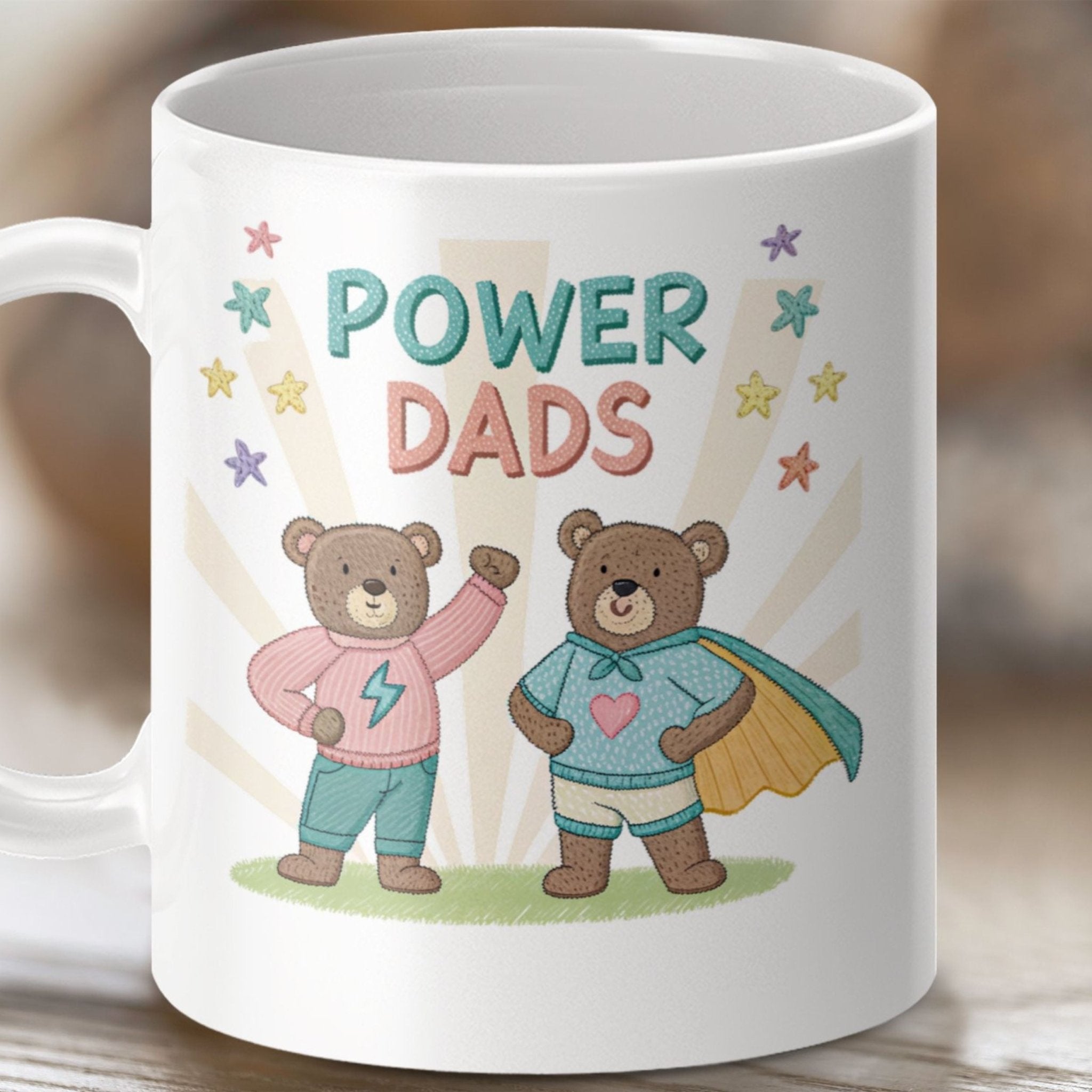 Gay Fathers Day Mug, Power Dads 11 oz Ceramic Mug - Craig Michael Design