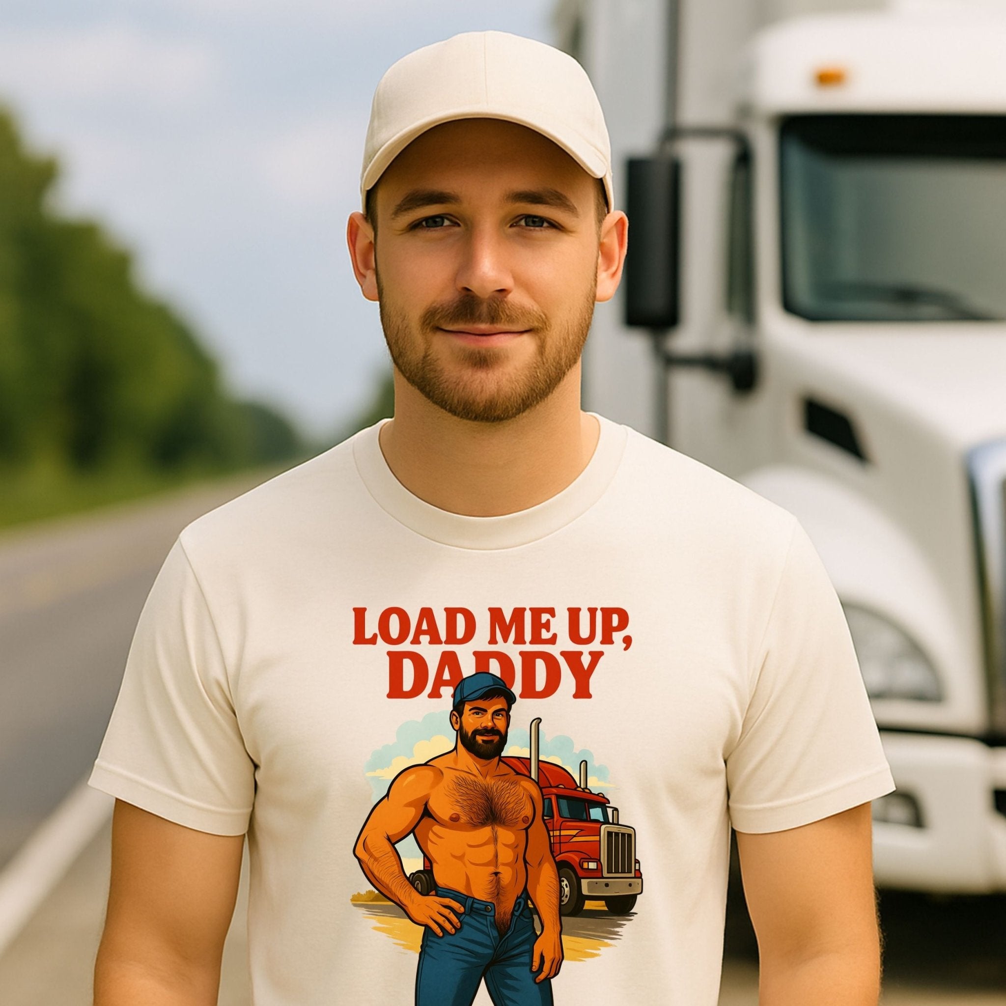 Gay Trucker Shirt — Sexy Daddy Load Tee for Him, Muscle Cab Fantasy Top, Load Me Up Daddy T-Shirt - Craig Michael Design
