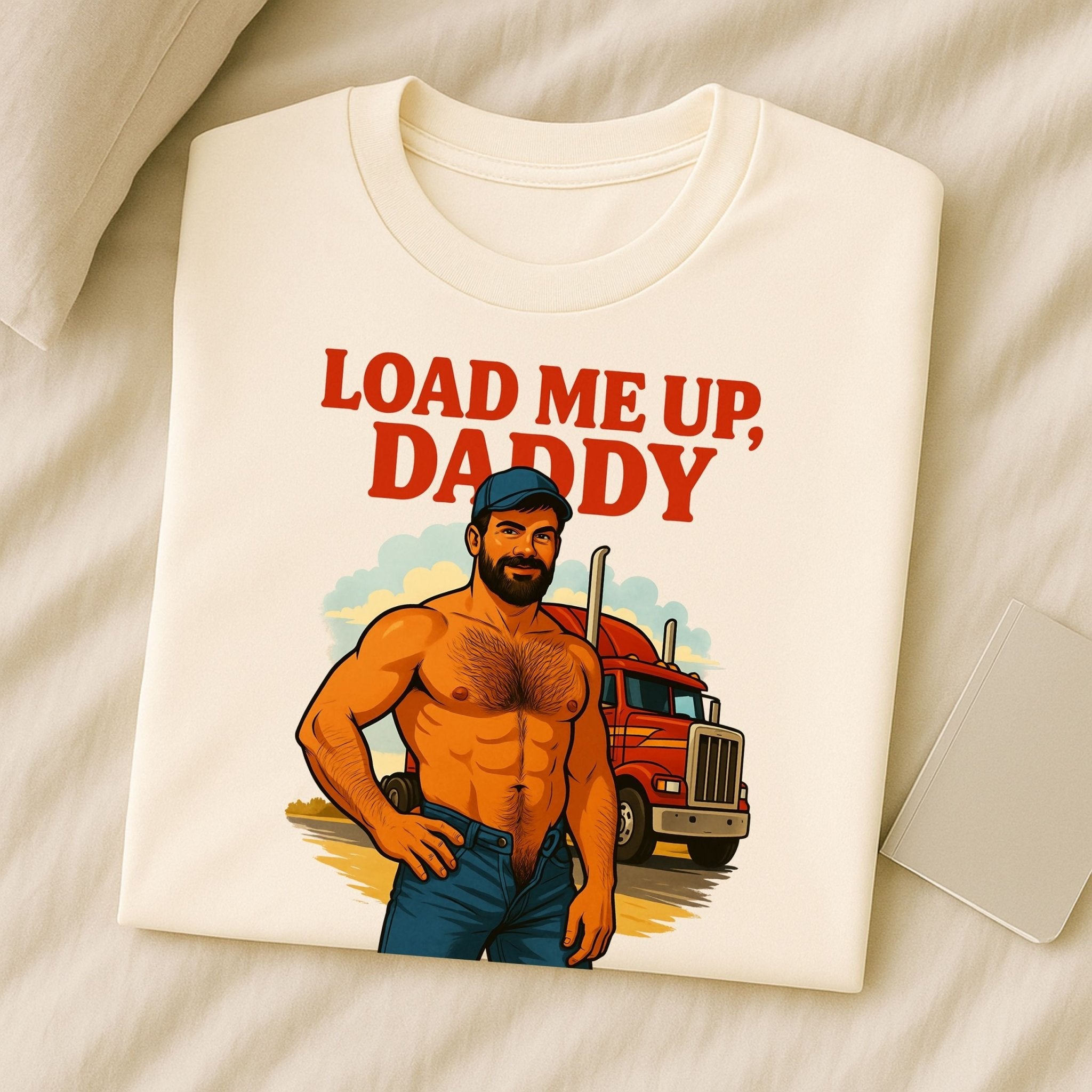 Gay Trucker Shirt — Sexy Daddy Load Tee for Him, Muscle Cab Fantasy Top, Load Me Up Daddy T-Shirt - Craig Michael Design