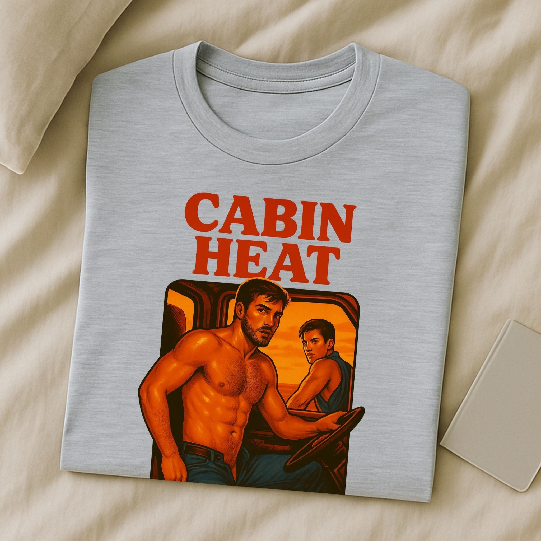 Gay Trucker T-Shirt — Hot Semi Cab Scene Shirt for Him, Bold Muscle Daddy Top, Cabin Heat - Craig Michael Design