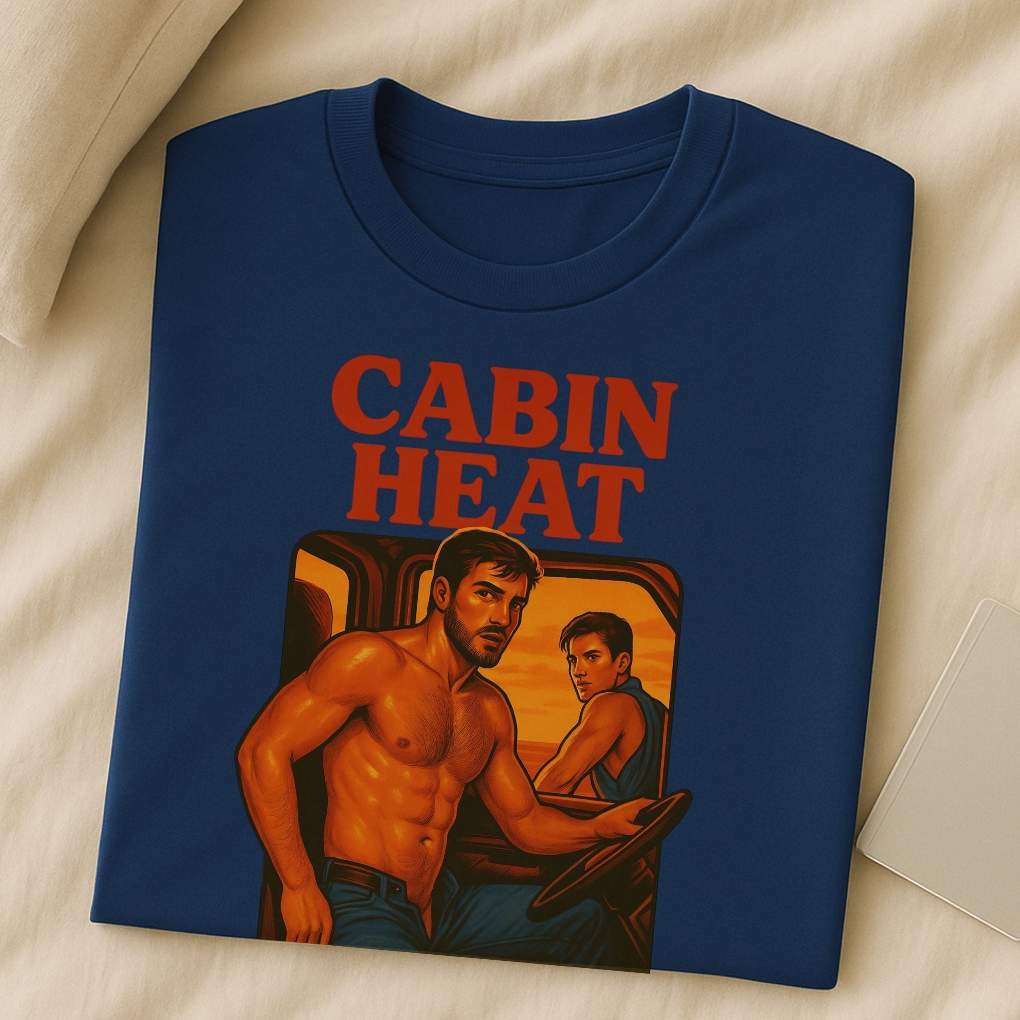 Gay Trucker T-Shirt — Hot Semi Cab Scene Shirt for Him, Bold Muscle Daddy Top, Cabin Heat - Craig Michael Design