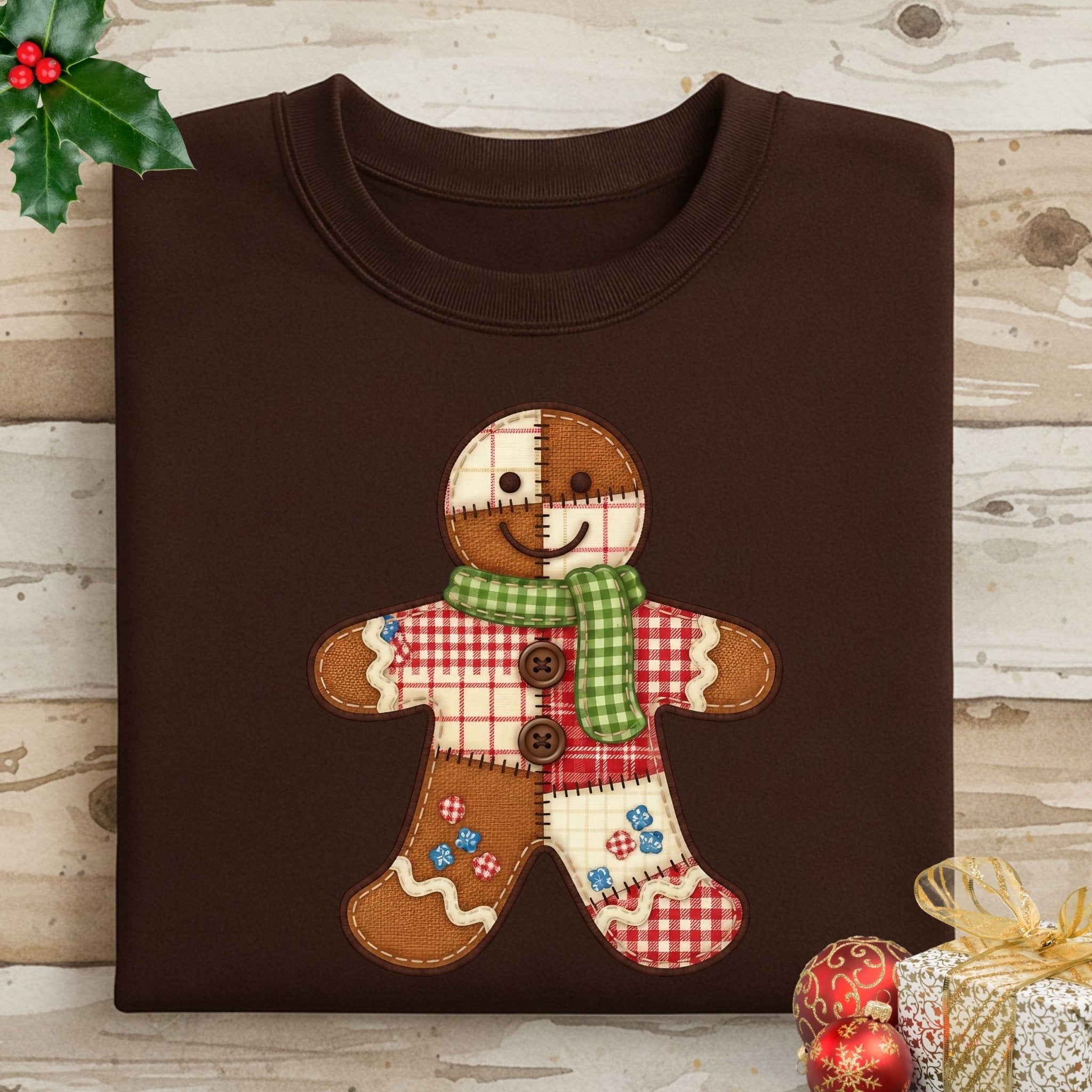 Gingerbread Sweatshirt – Patchwork Holiday Edition - Craig Michael Design