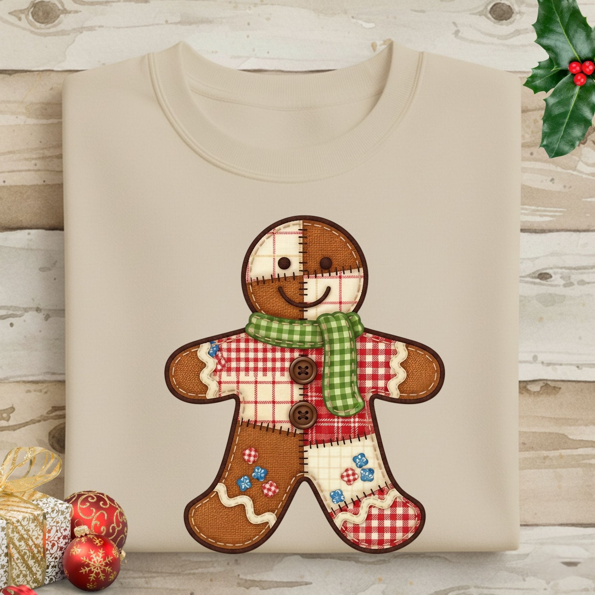 Gingerbread Sweatshirt – Patchwork Holiday Edition - Craig Michael Design