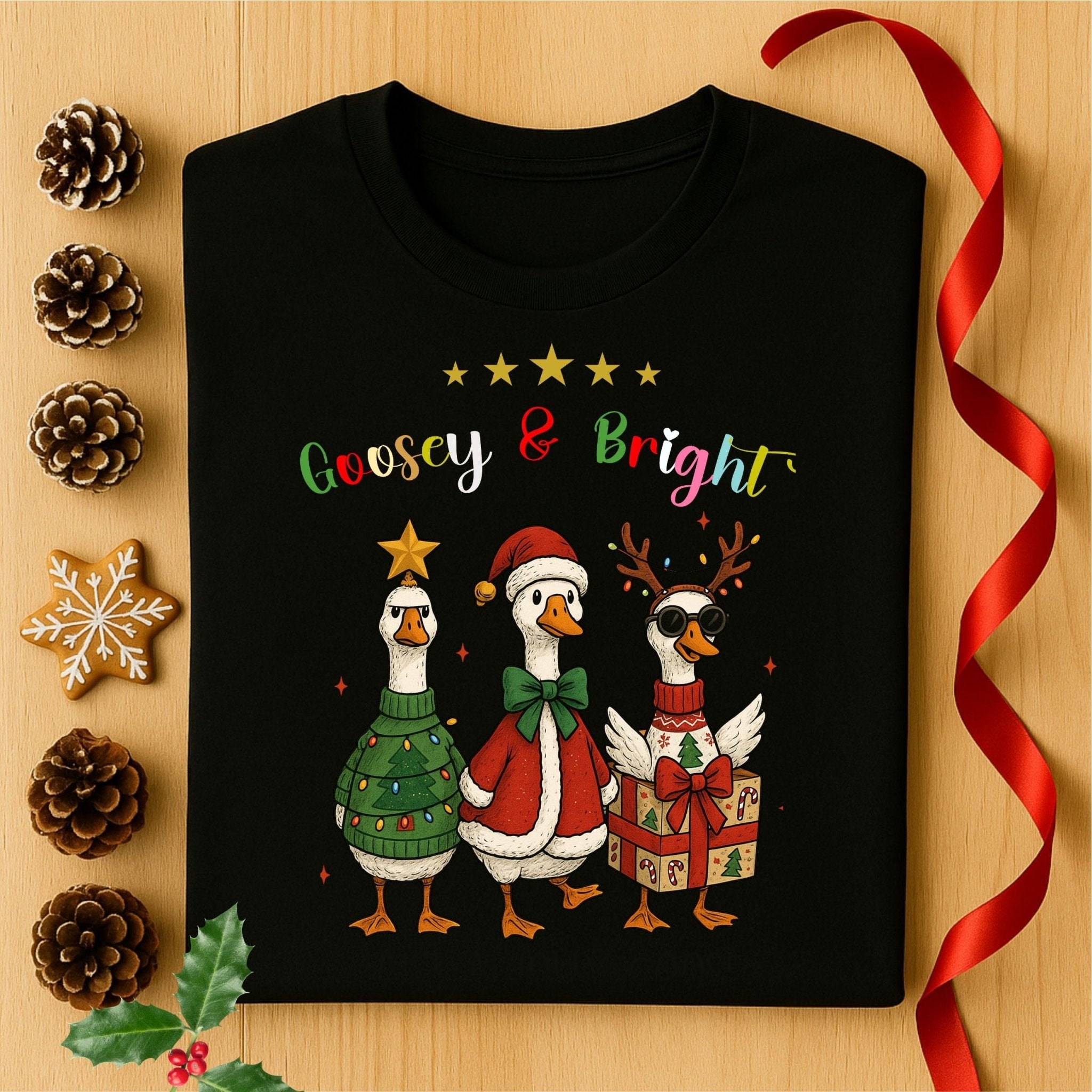 Goosey and Bright Christmas Shirt, Funny Holiday T-Shirt - Craig Michael Design