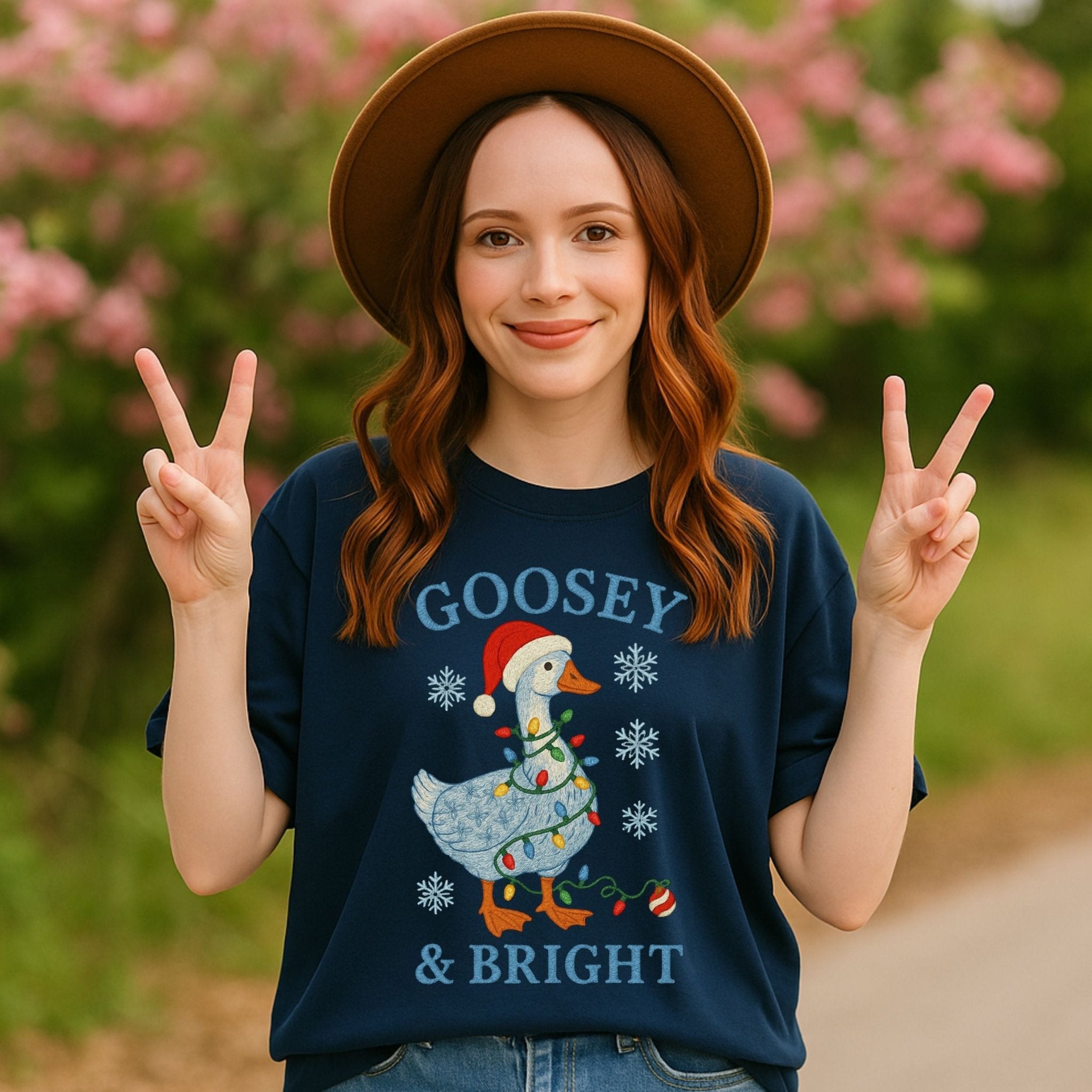 Goosey and Bright Christmas T-Shirt, Funny Holiday Goose Tee - Craig Michael Design