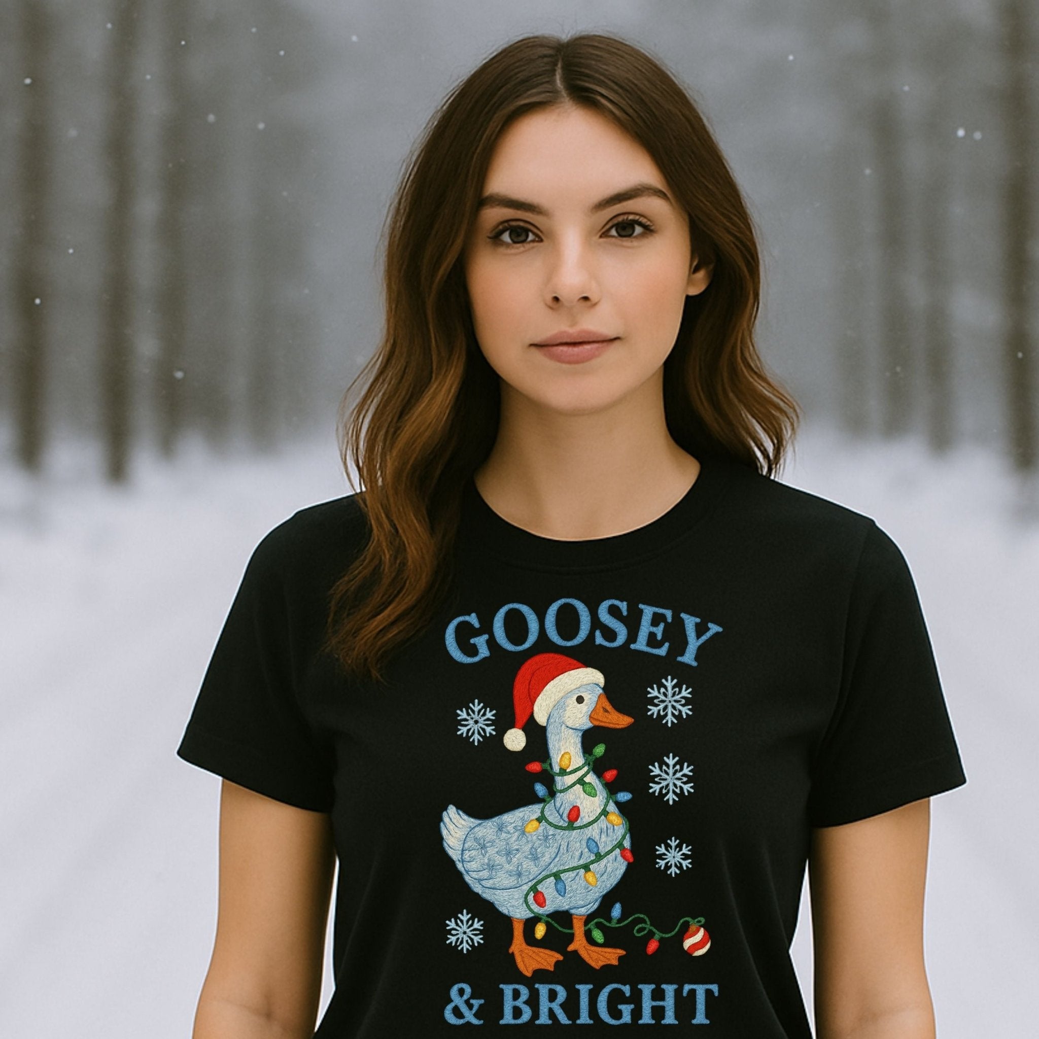 Goosey and Bright Christmas T-Shirt, Funny Holiday Goose Tee - Craig Michael Design