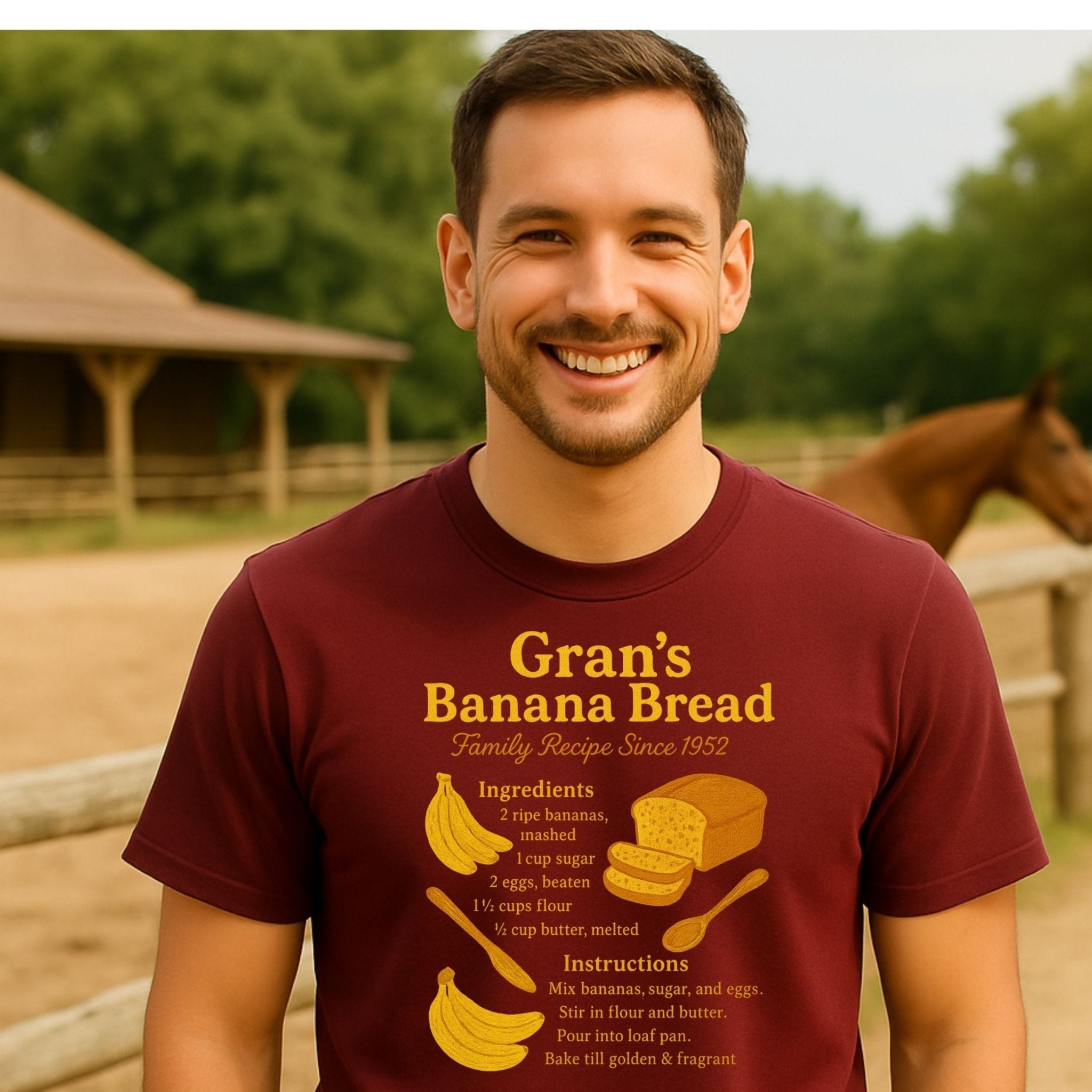Gran’s Banana Bread Shirt, Retro Recipe T-Shirt, Family Baking Gift - Craig Michael Design