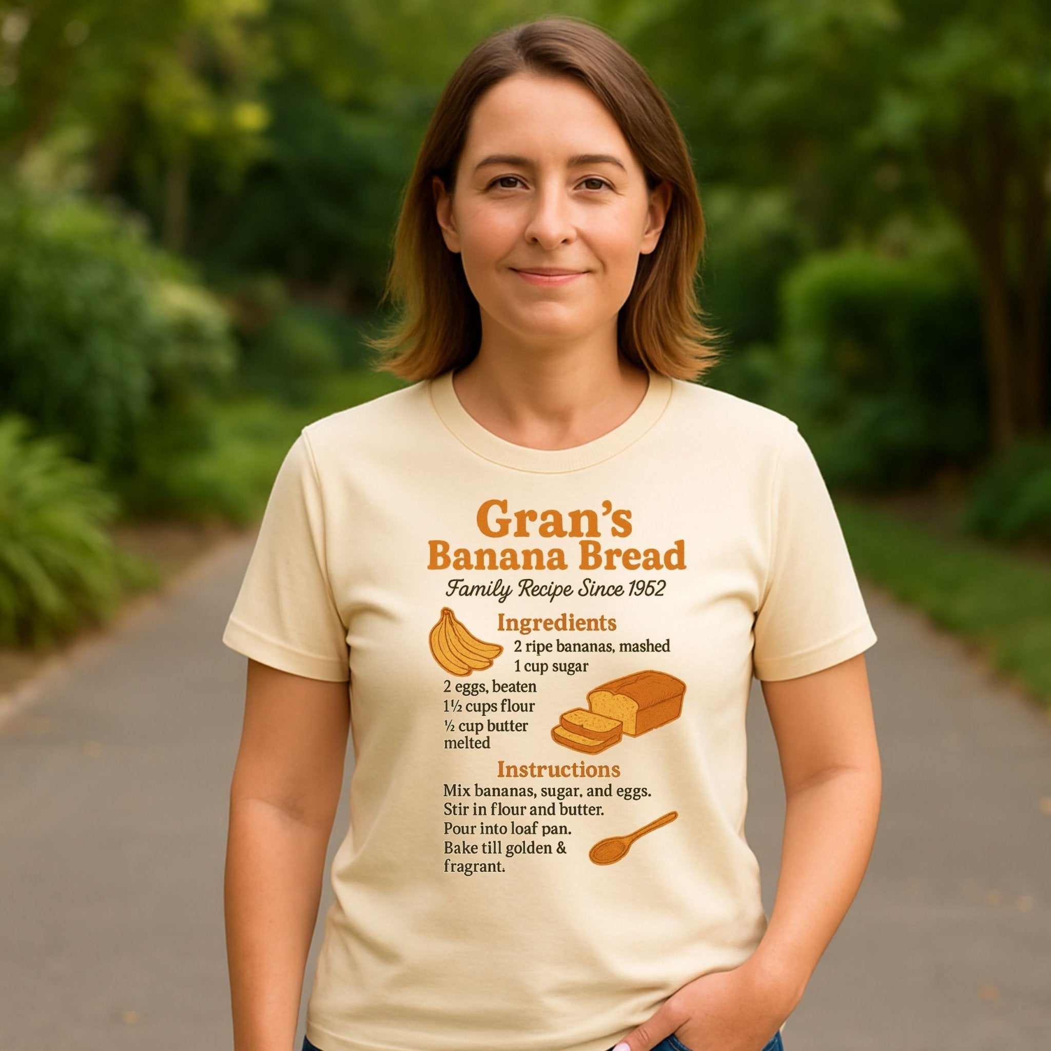 Gran’s Banana Bread Tee, Retro Recipe Shirt, Funny Foodie T-Shirt for Bakers - Craig Michael Design