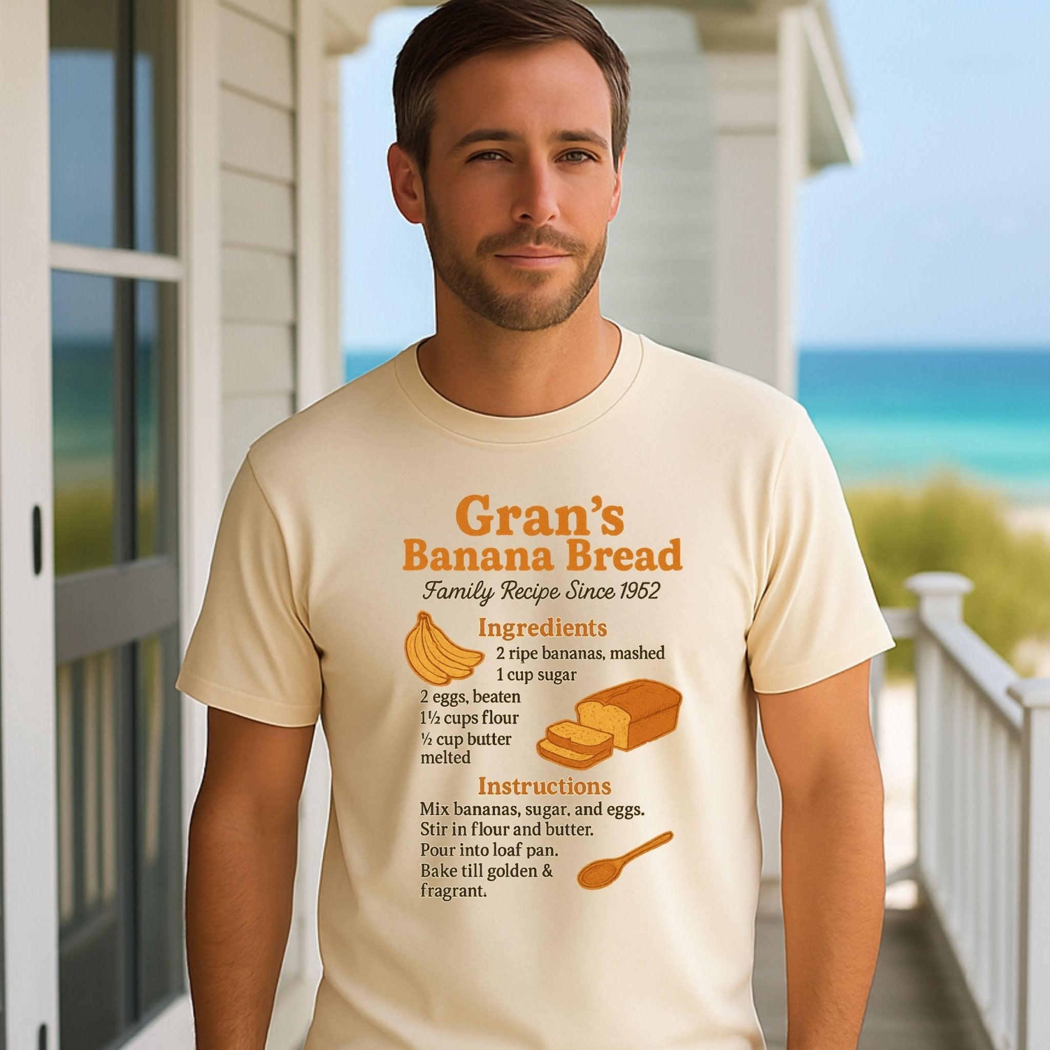 Gran’s Banana Bread Tee, Retro Recipe Shirt, Funny Foodie T-Shirt for Bakers - Craig Michael Design