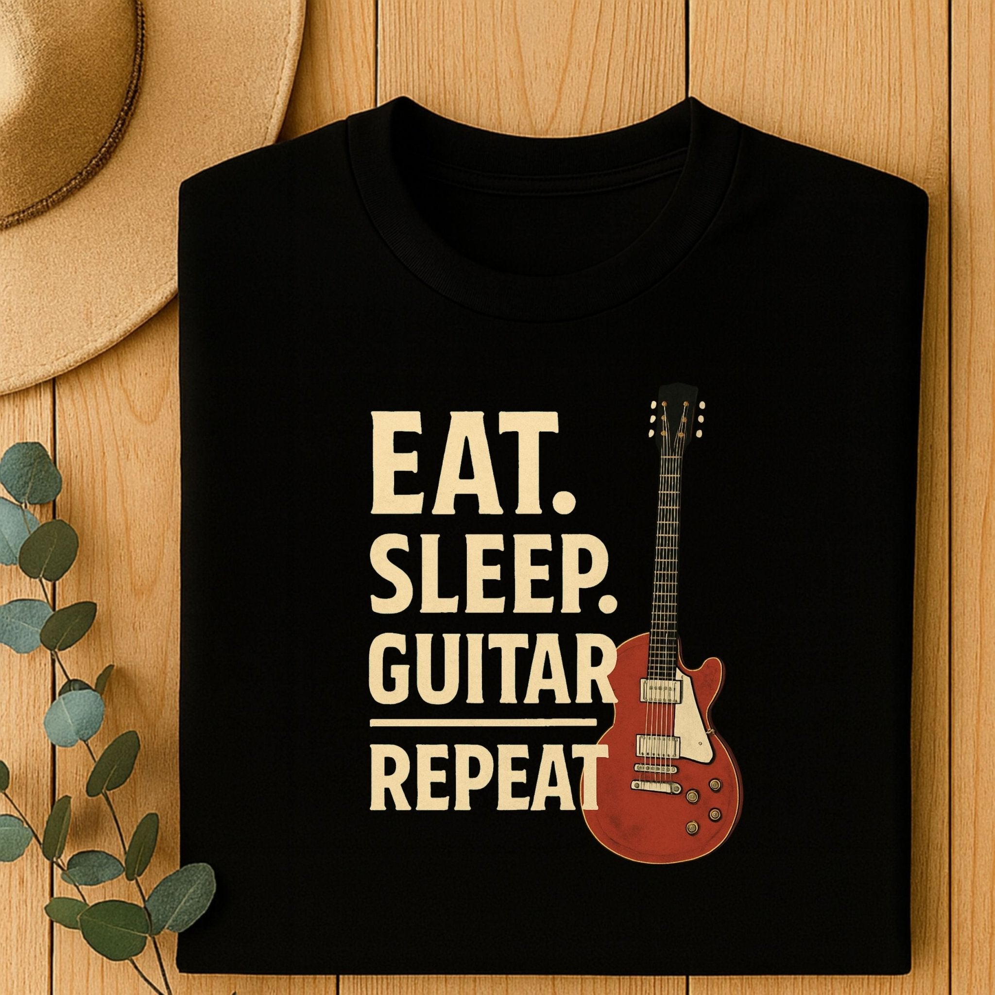 Guitar Lover T-Shirt, Eat Sleep Guitar Repeat Tee, Funny Musician Shirt for Men & Women, Guitarist & Music Student Gift Top - Craig Michael Design