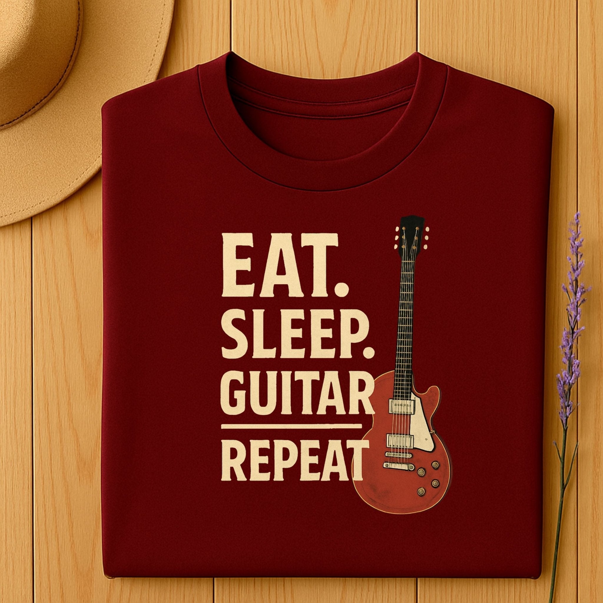 Guitar Lover T-Shirt, Eat Sleep Guitar Repeat Tee, Funny Musician Shirt for Men & Women, Guitarist & Music Student Gift Top - Craig Michael Design