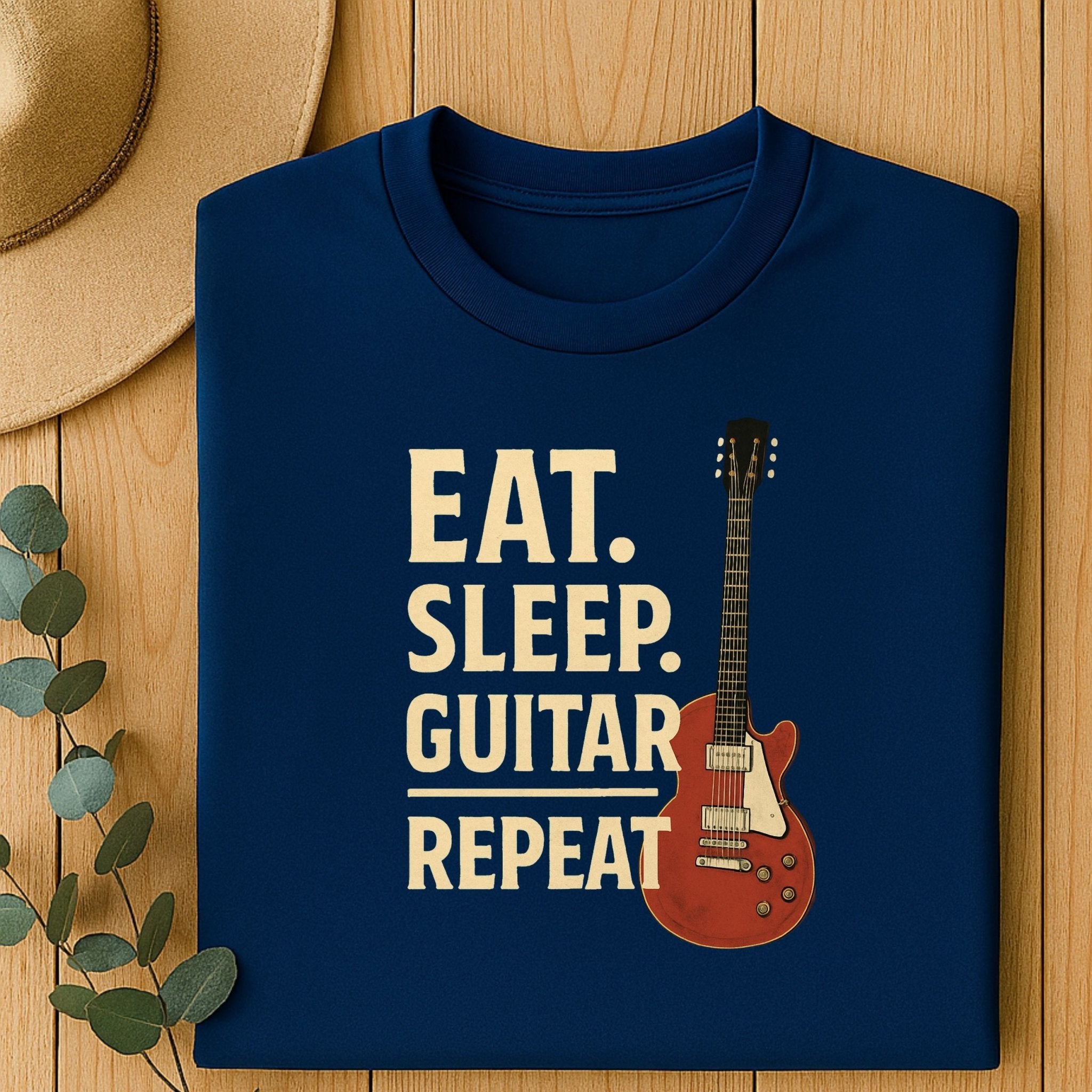 Guitar Lover T-Shirt, Eat Sleep Guitar Repeat Tee, Funny Musician Shirt for Men & Women, Guitarist & Music Student Gift Top - Craig Michael Design