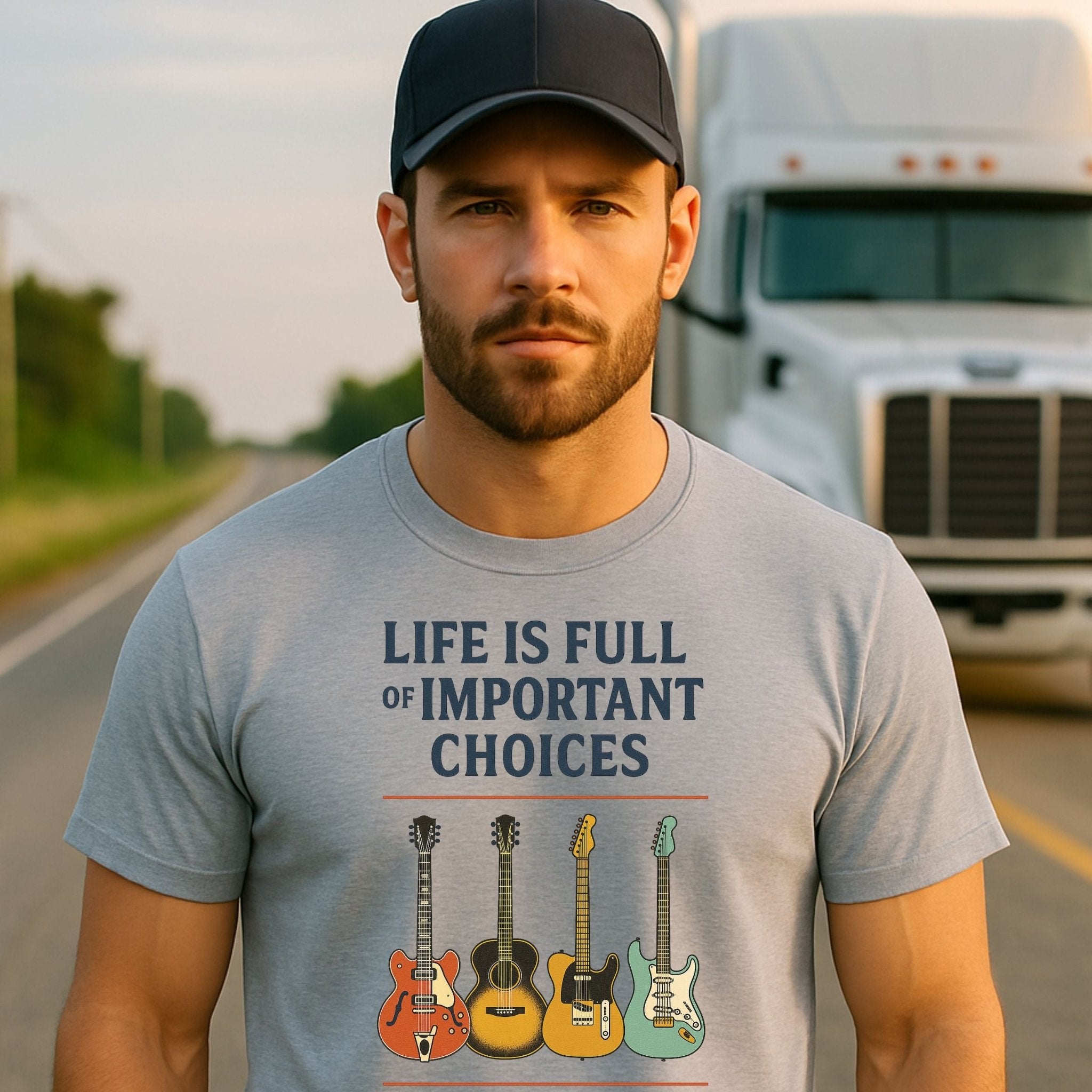 Guitar Lover T-Shirt, Life Is Full of Important Choices Tee, Funny Musician Shirt for Men Women, Guitarist Music Student Gift - Craig Michael Design