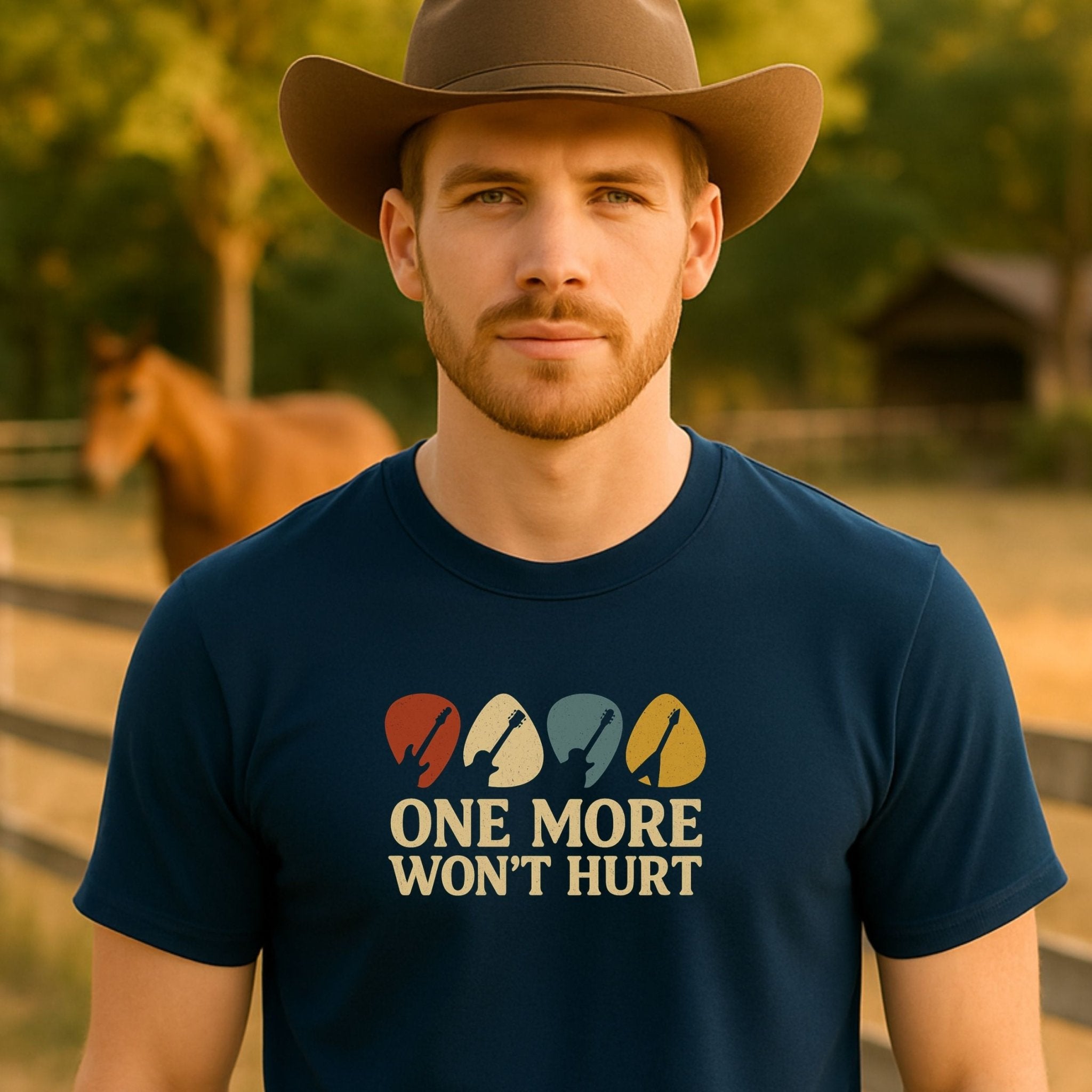 Guitar Lover T-Shirt, One More Won’t Hurt Funny Musician Tee, Vintage Guitar Pick Shirt for Men & Women, Guitarist & Music Student Gift - Craig Michael Design