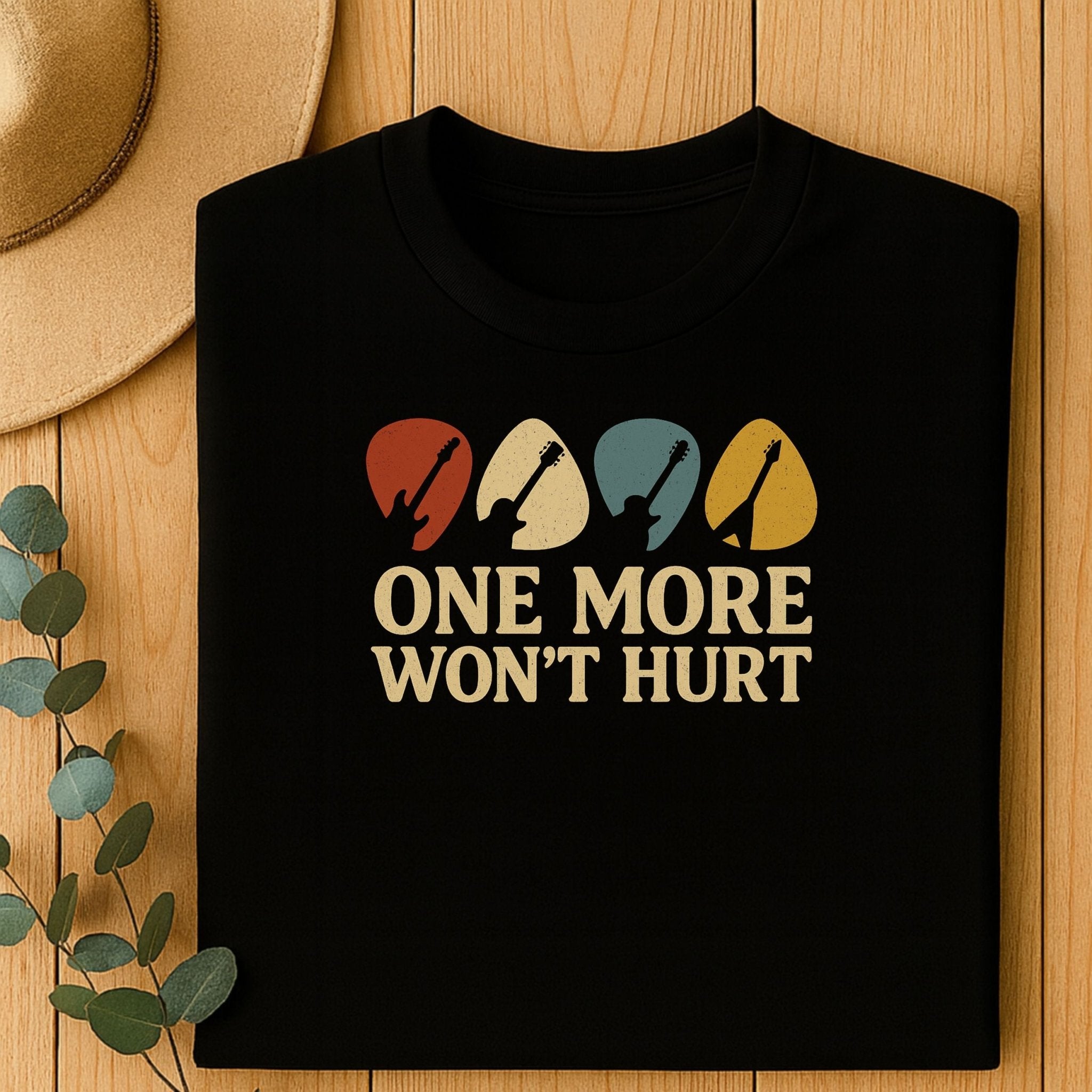 Guitar Lover T-Shirt, One More Won’t Hurt Funny Musician Tee, Vintage Guitar Pick Shirt for Men & Women, Guitarist & Music Student Gift - Craig Michael Design