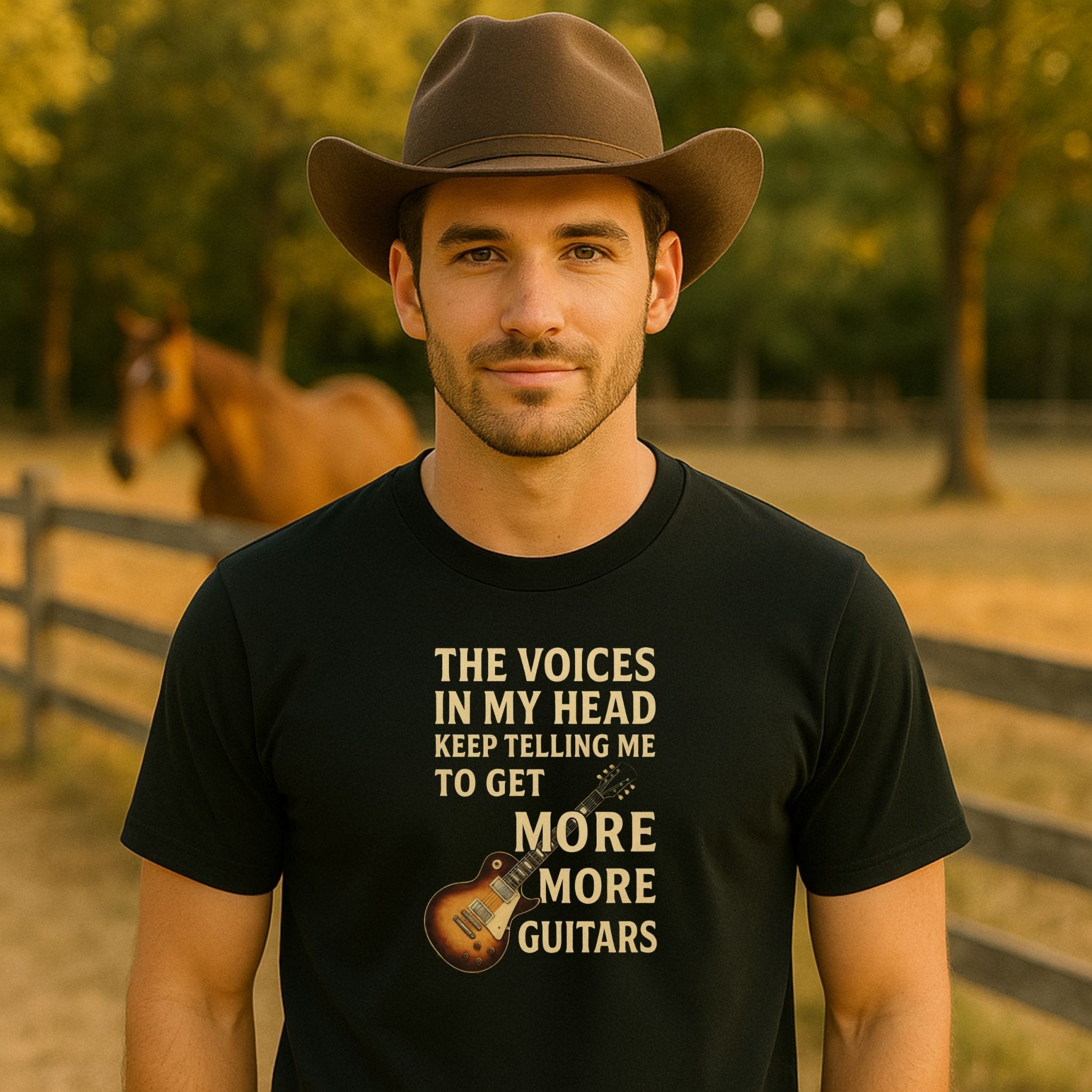 Guitar Lover T-Shirt, The Voices in My Head Keep Telling Me to Get More Guitars Tee, Funny Musician Shirt, Guitarist & Music Student Gift - Craig Michael Design
