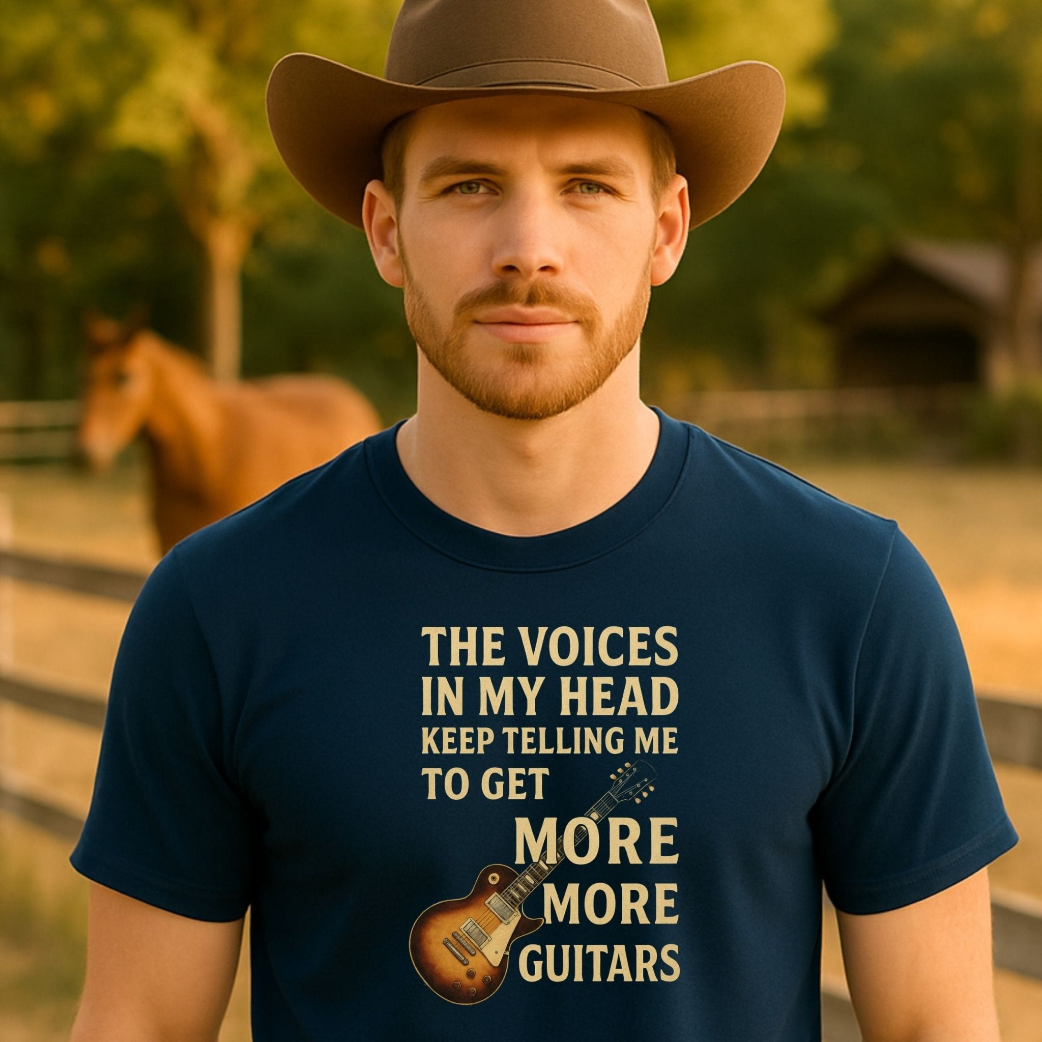 Guitar Lover T-Shirt, The Voices in My Head Keep Telling Me to Get More Guitars Tee, Funny Musician Shirt, Guitarist & Music Student Gift - Craig Michael Design