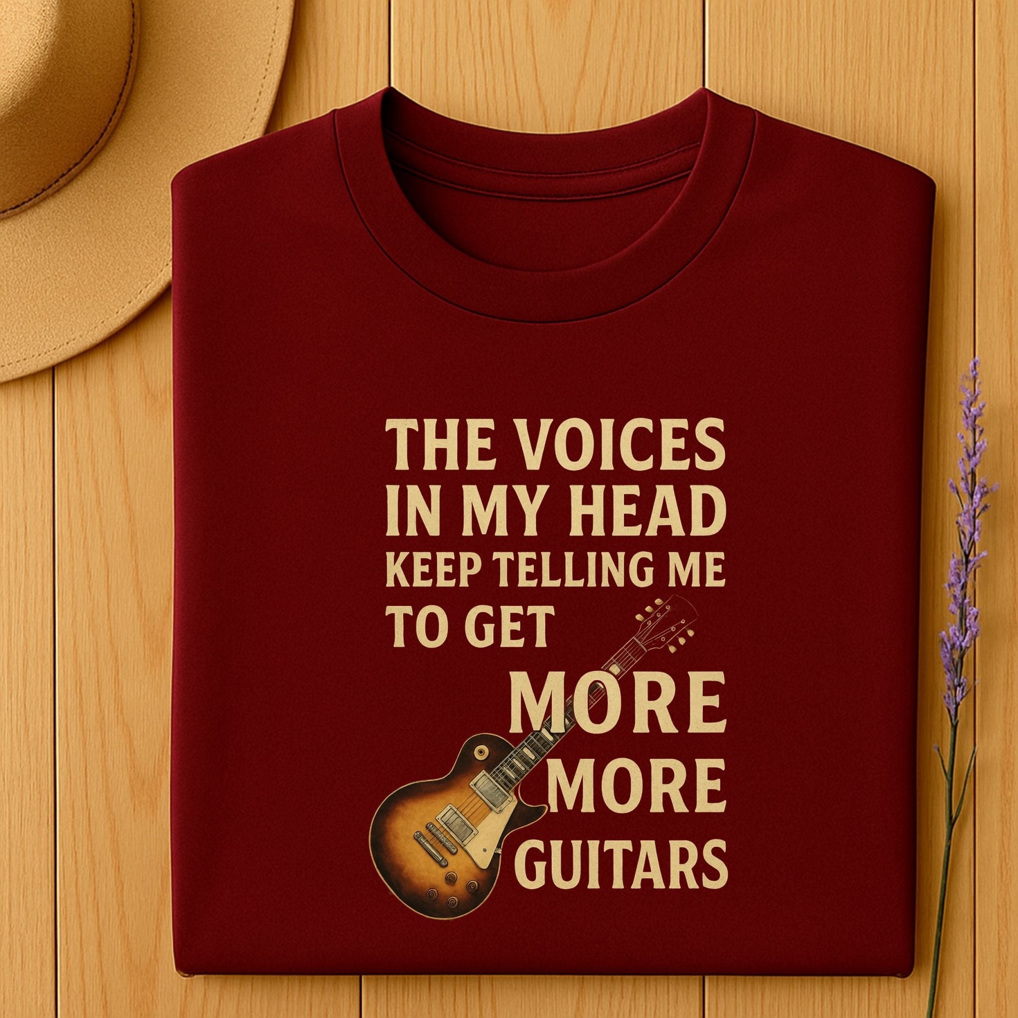 Guitar Lover T-Shirt, The Voices in My Head Keep Telling Me to Get More Guitars Tee, Funny Musician Shirt, Guitarist & Music Student Gift - Craig Michael Design