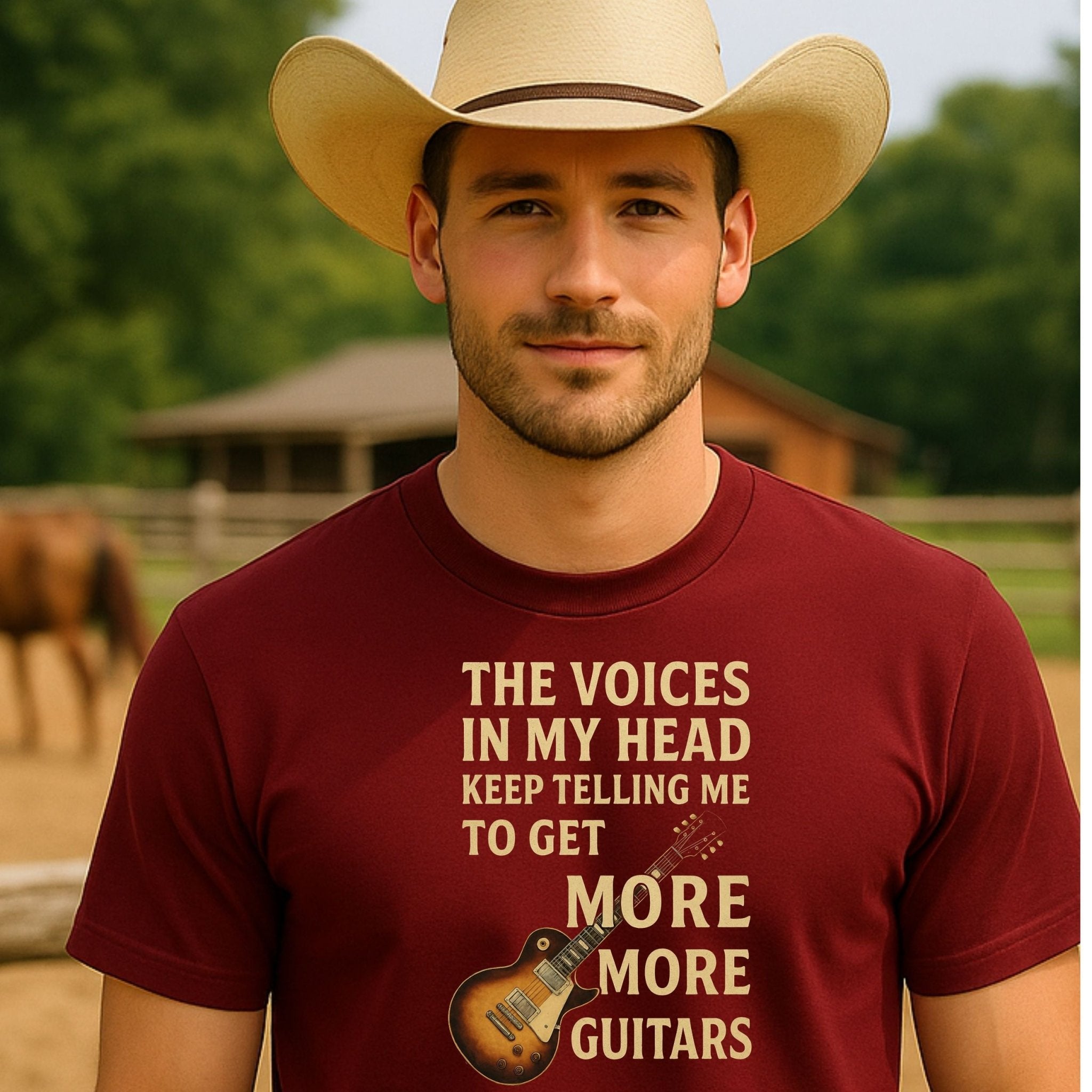 Guitar Lover T-Shirt, The Voices in My Head Keep Telling Me to Get More Guitars Tee, Funny Musician Shirt, Guitarist & Music Student Gift - Craig Michael Design