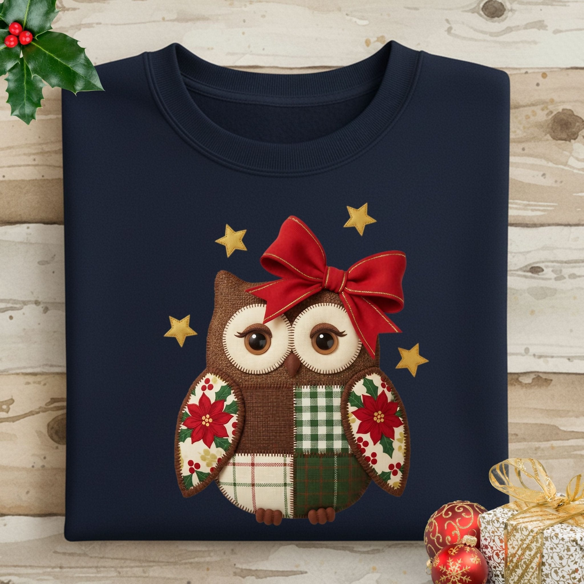 Holiday Owl Sweatshirt – Festive Winter Edition - Craig Michael Design