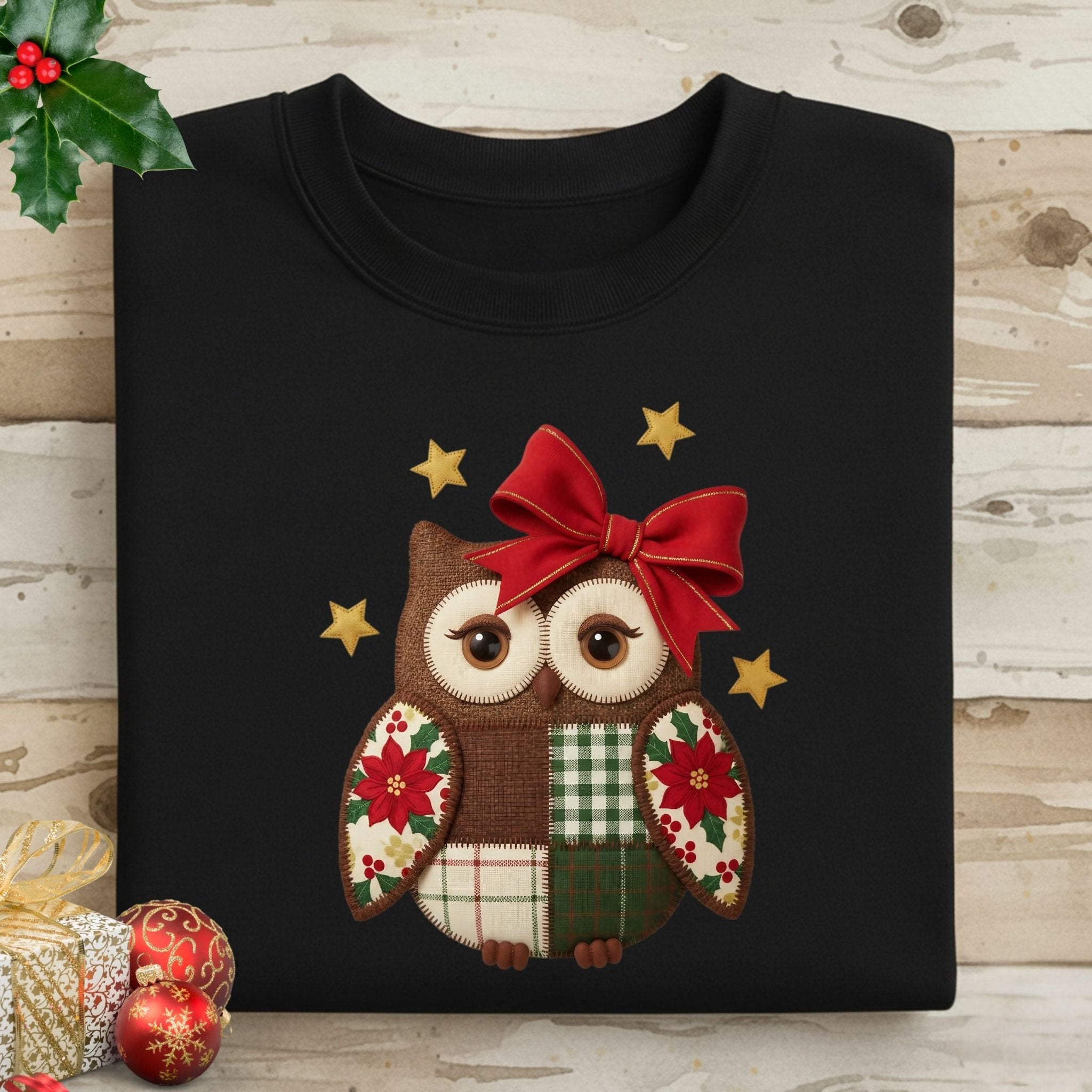 Holiday Owl Sweatshirt – Festive Winter Edition - Craig Michael Design