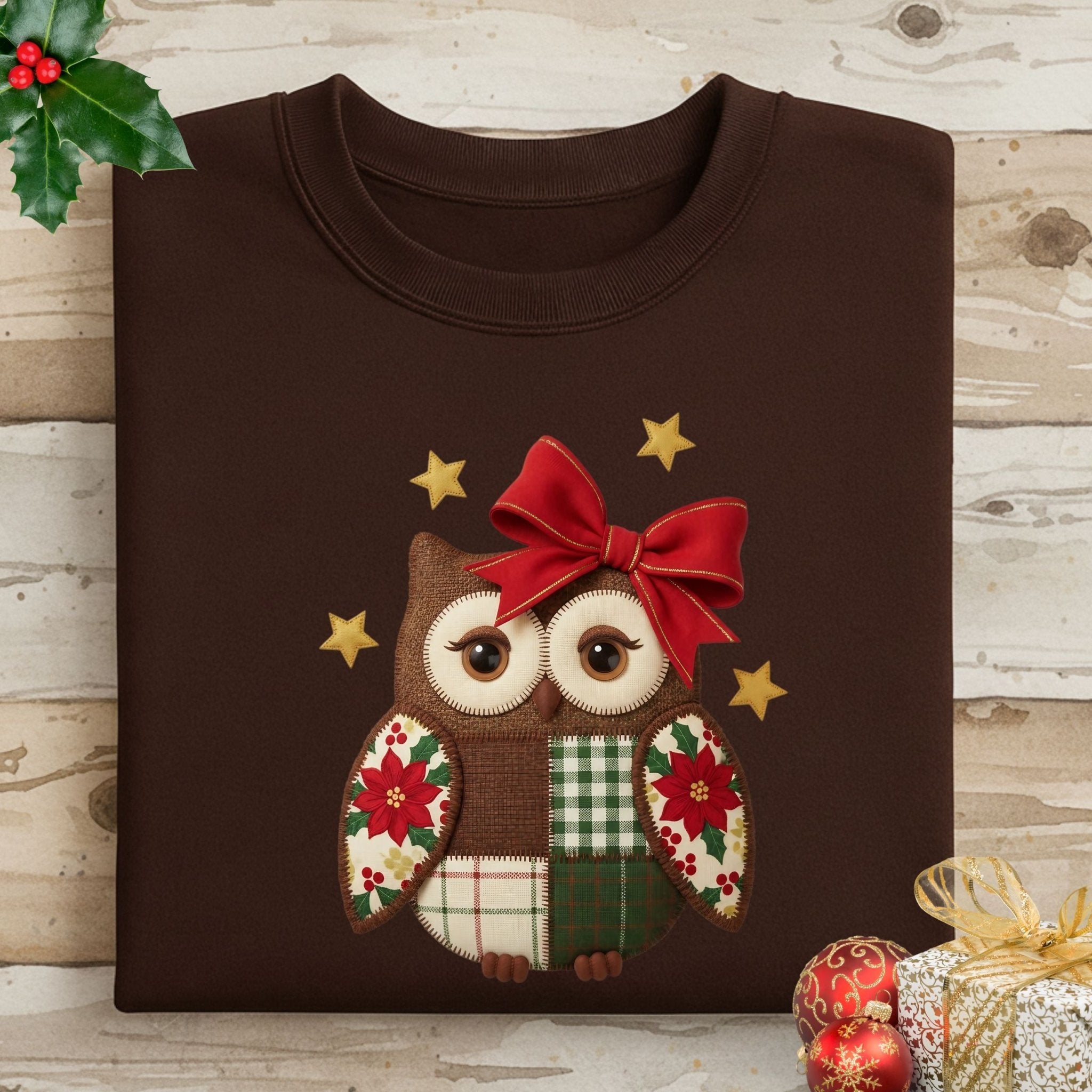 Holiday Owl Sweatshirt – Festive Winter Edition - Craig Michael Design