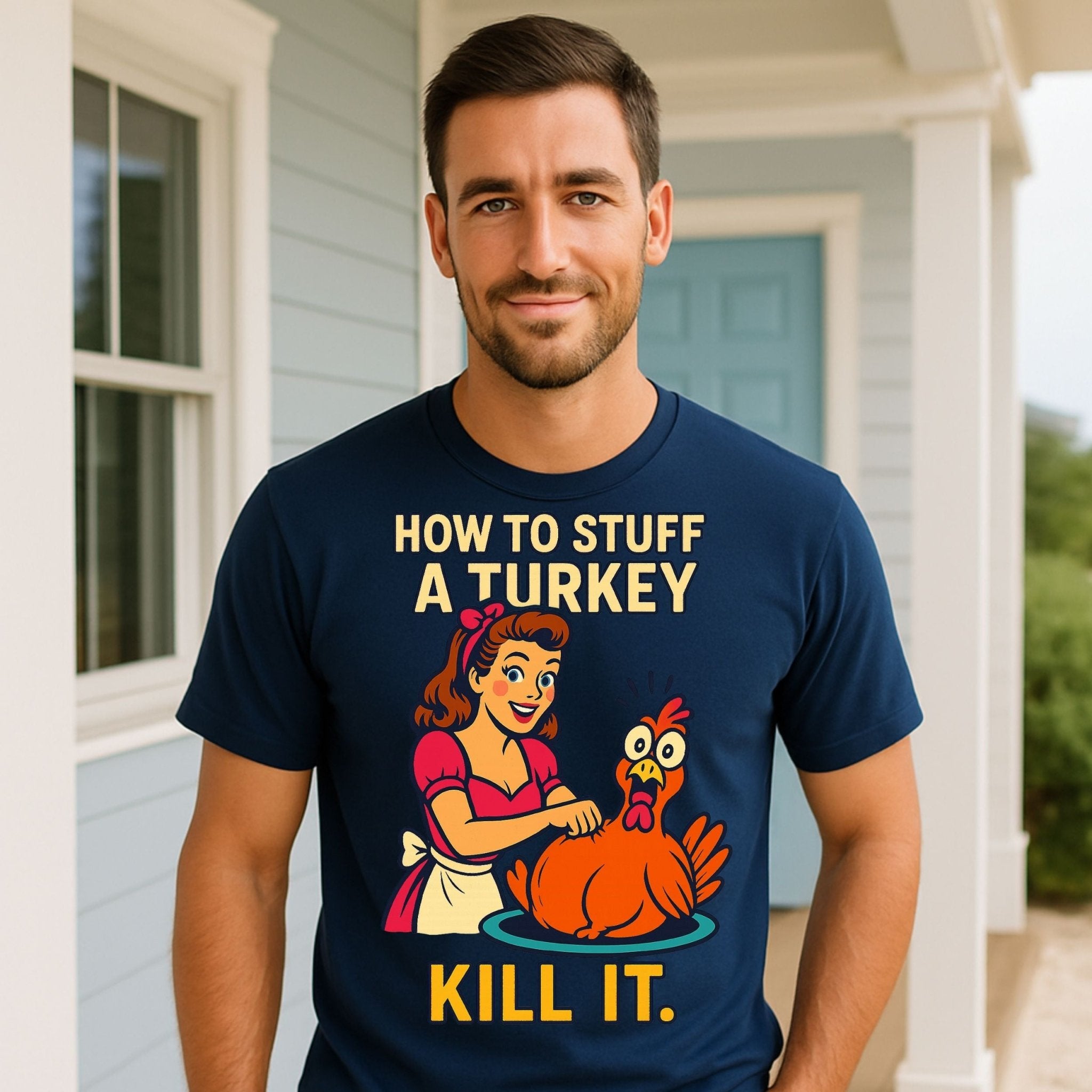 How to Stuff a Turkey Shirt, Funny Retro Christmas T-Shirt - Craig Michael Design