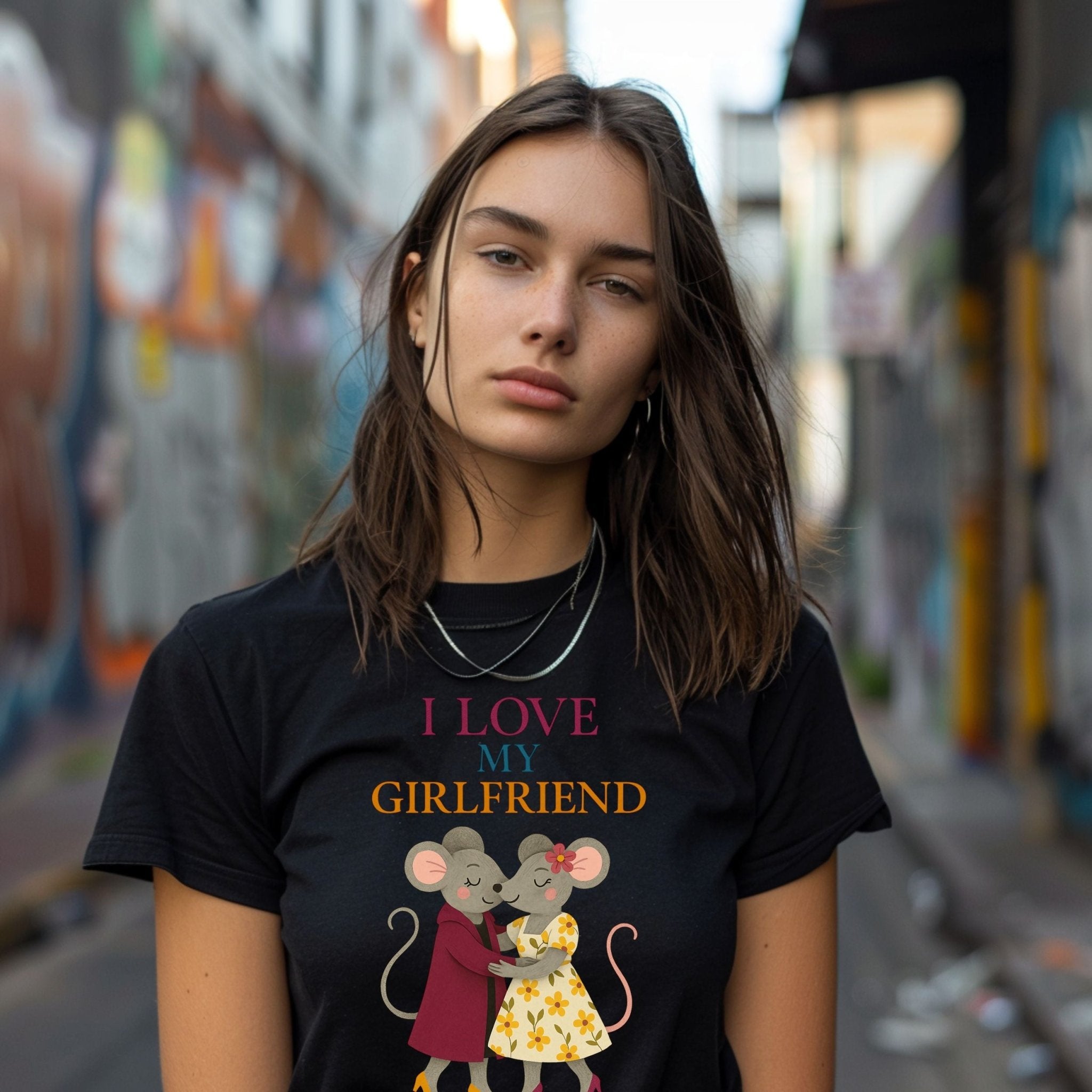 I Love My Girlfriend Mouse Couple Design Fashion T-Shirt - Craig Michael Design