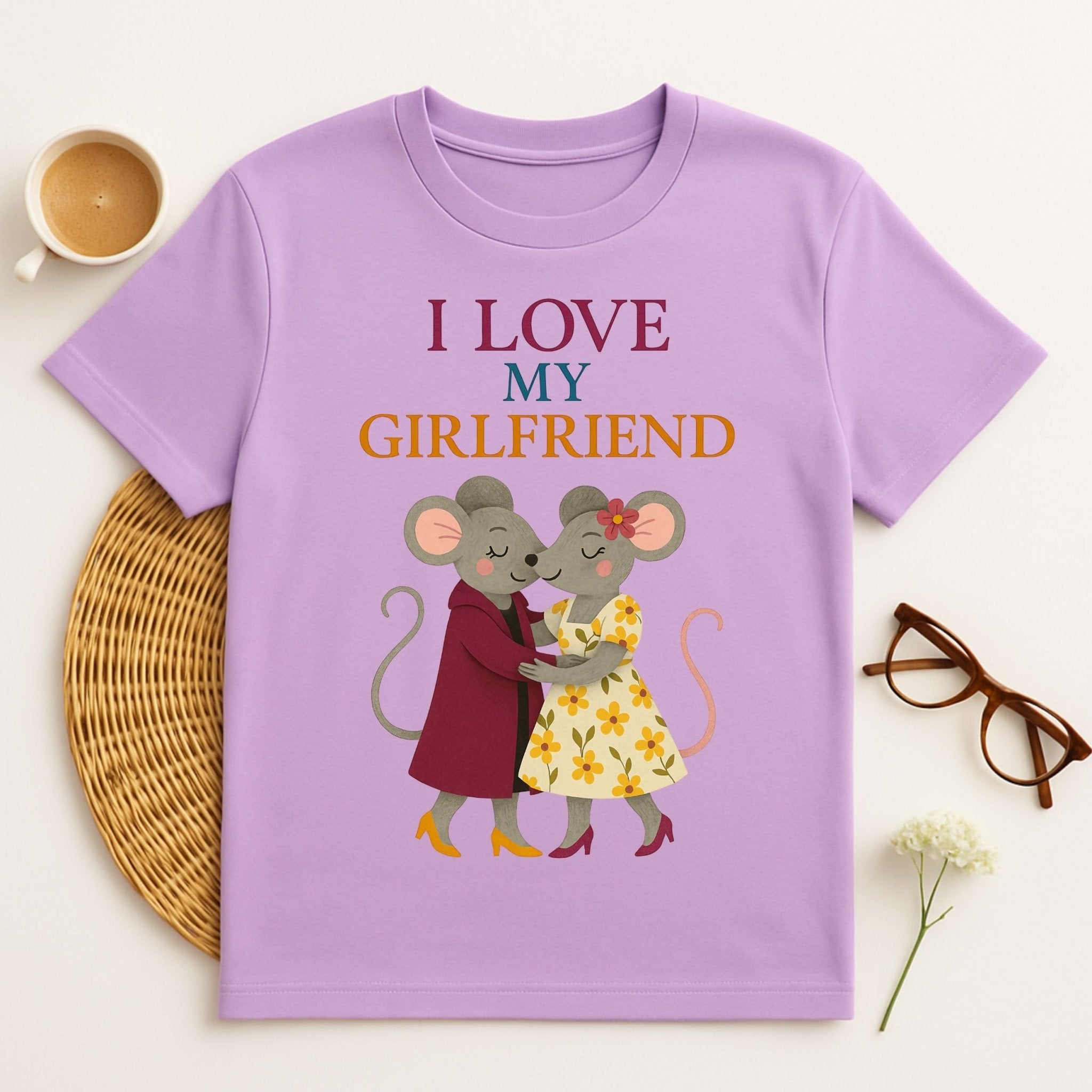 I Love My Girlfriend Mouse Couple Design Fashion T-Shirt - Craig Michael Design