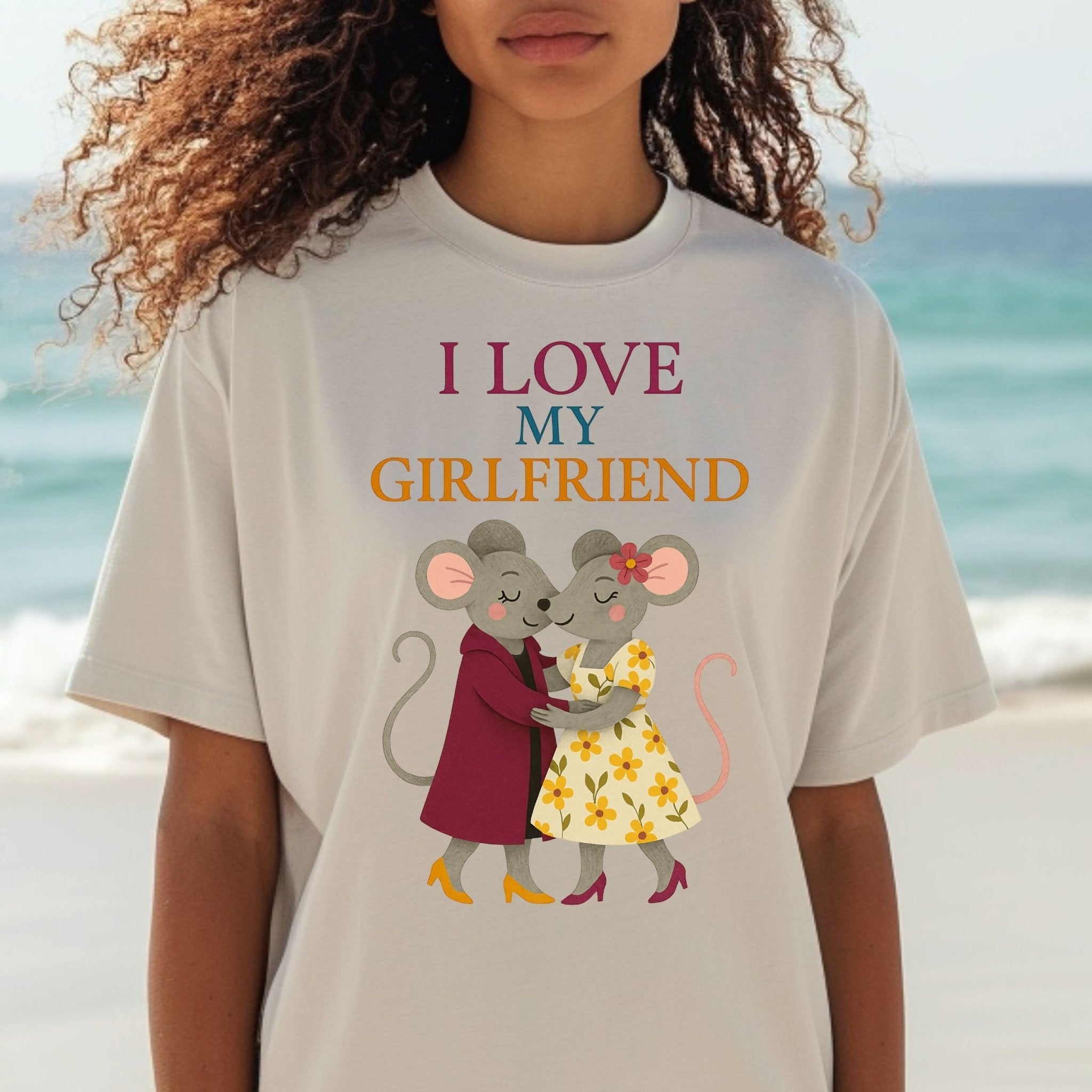 I Love My Girlfriend Mouse Couple Design Fashion T-Shirt - Craig Michael Design