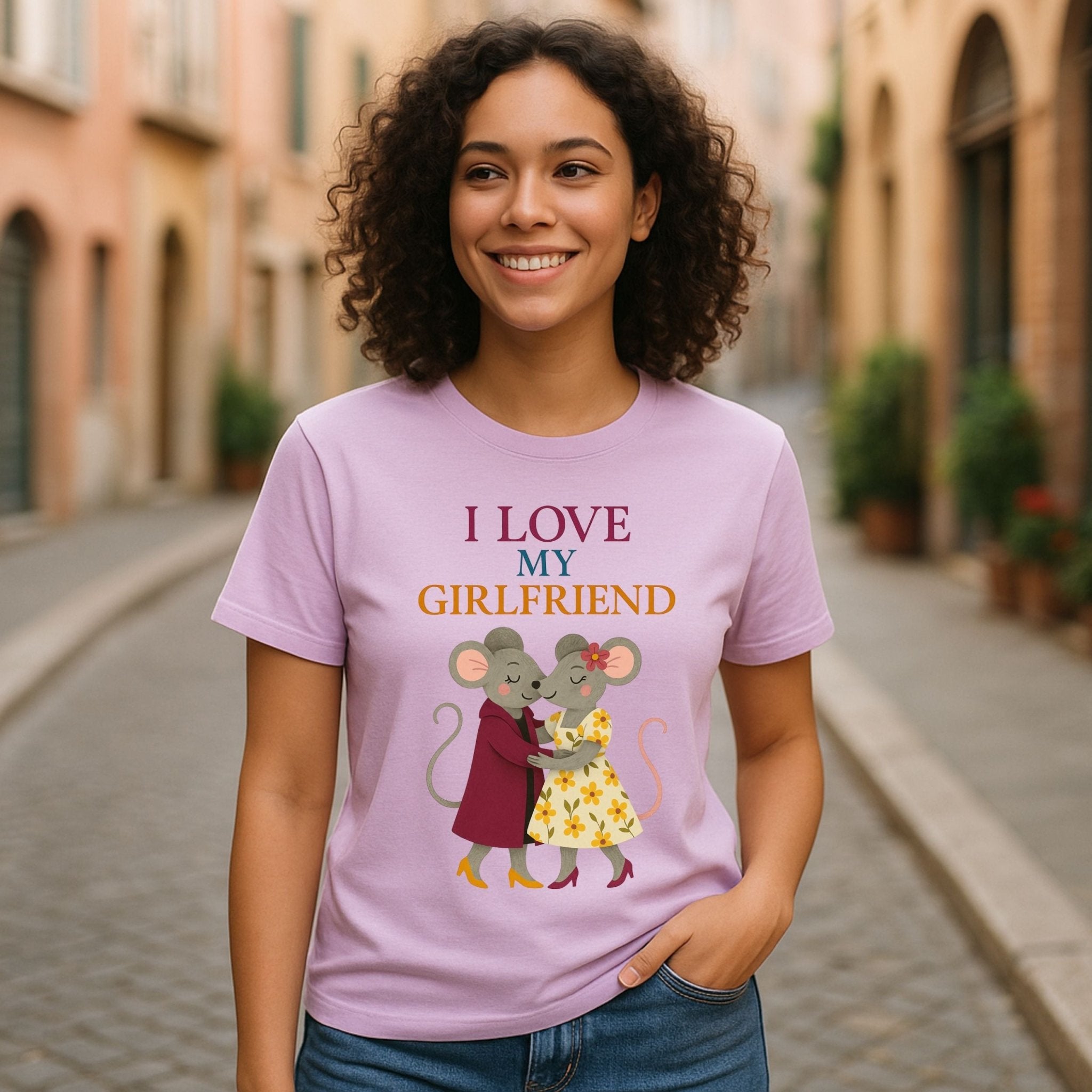 I Love My Girlfriend Mouse Couple Design Fashion T-Shirt - Craig Michael Design