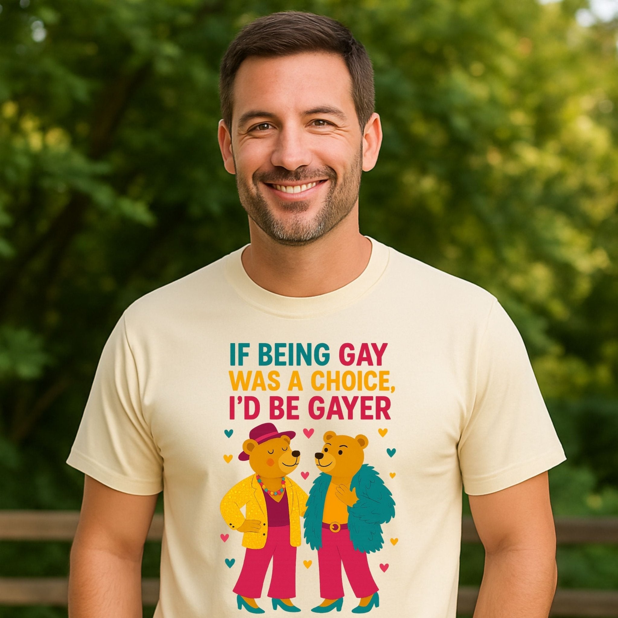If Being Gay Was a Choice Shirt, Funny Gay Bear T-Shirt, Embroidered Style LGBTQ Pride Tee - Craig Michael Design
