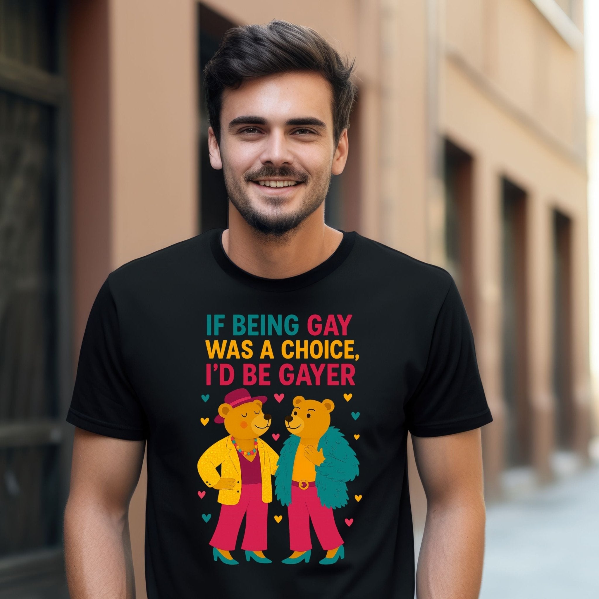 If Being Gay Was a Choice Shirt, Funny Gay Bear T-Shirt, Embroidered Style LGBTQ Pride Tee - Craig Michael Design