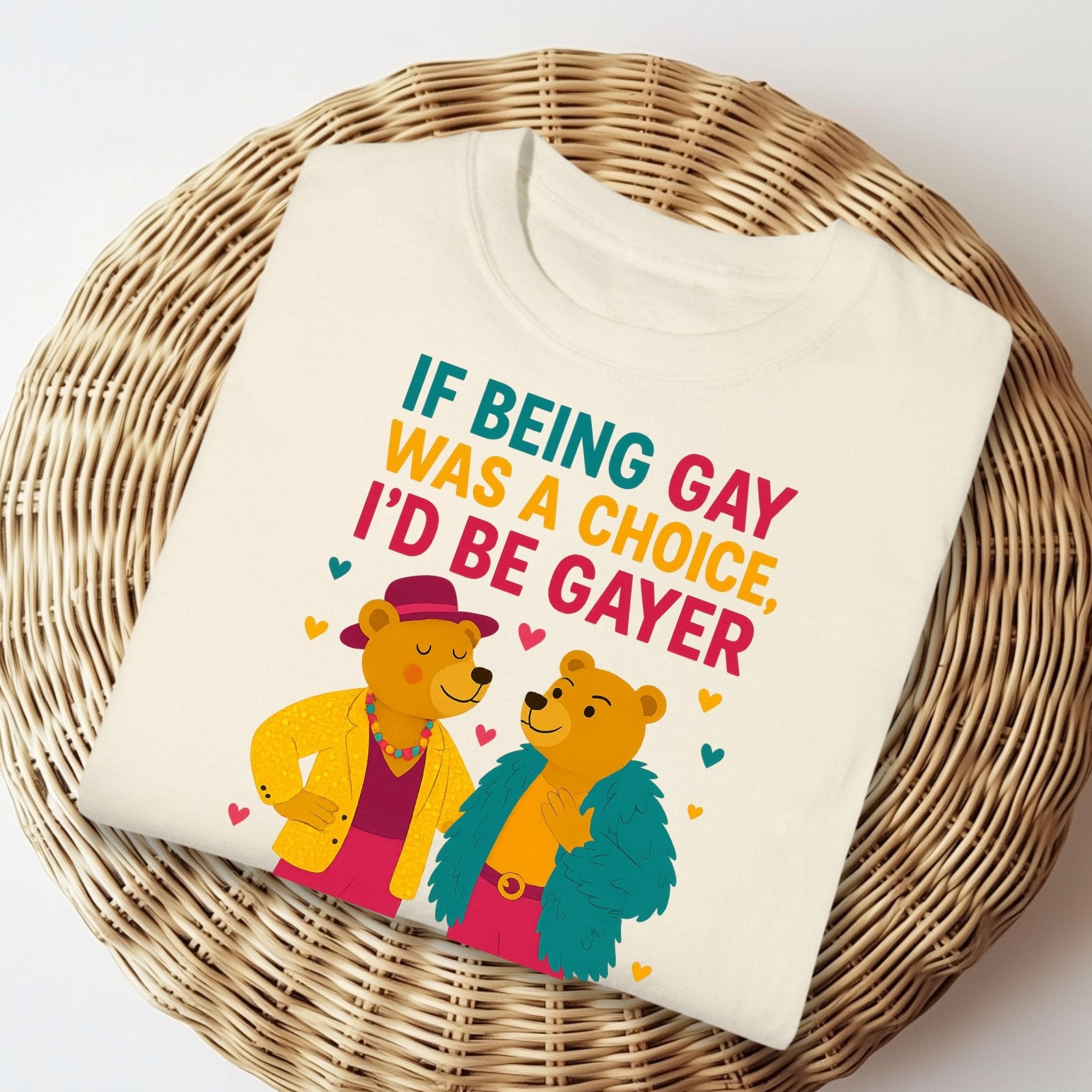 If Being Gay Was a Choice Shirt, Funny Gay Bear T-Shirt, Embroidered Style LGBTQ Pride Tee - Craig Michael Design