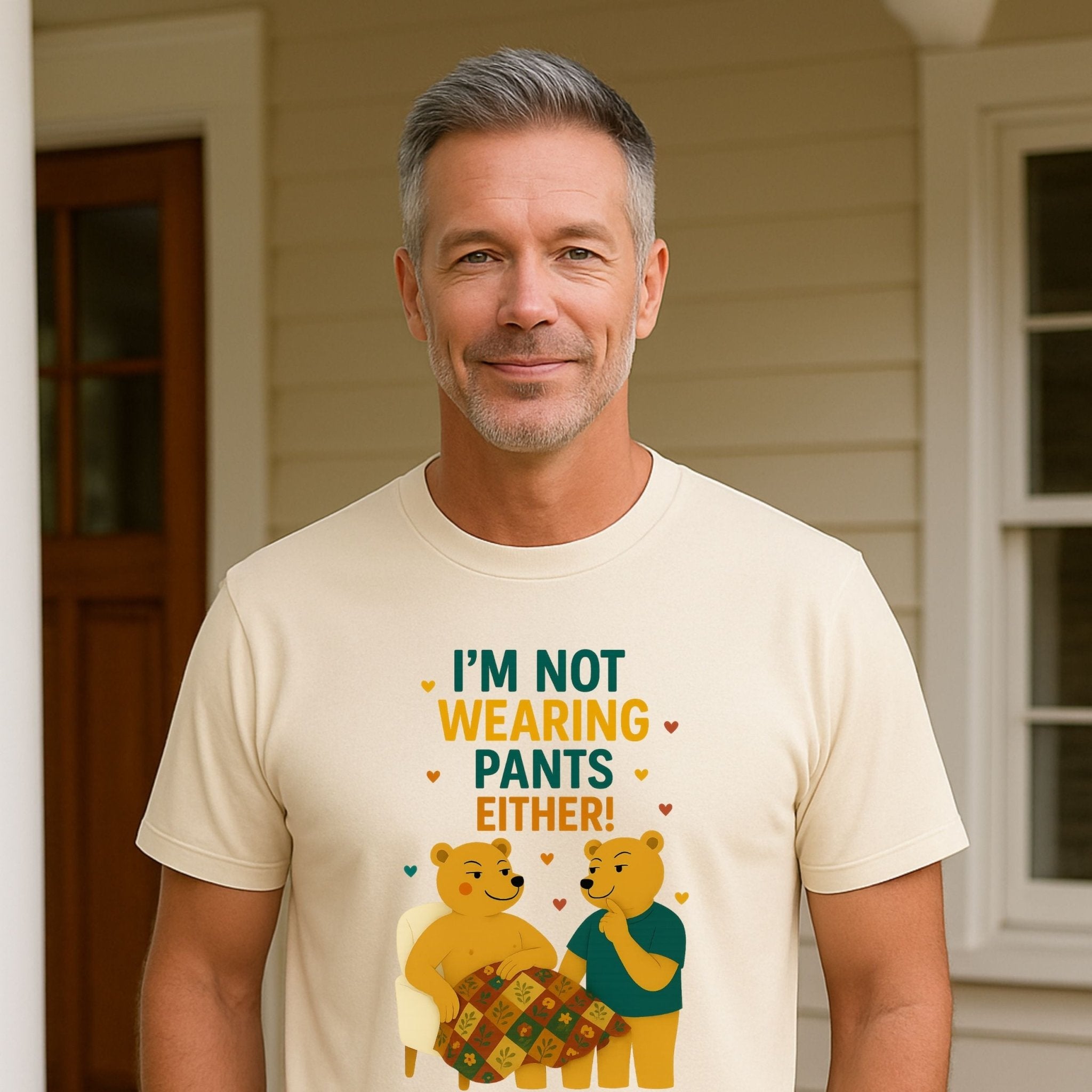 I'm Not Wearing Pants Either Shirt, Funny Gay Bear Couple T-Shirt - Craig Michael Design