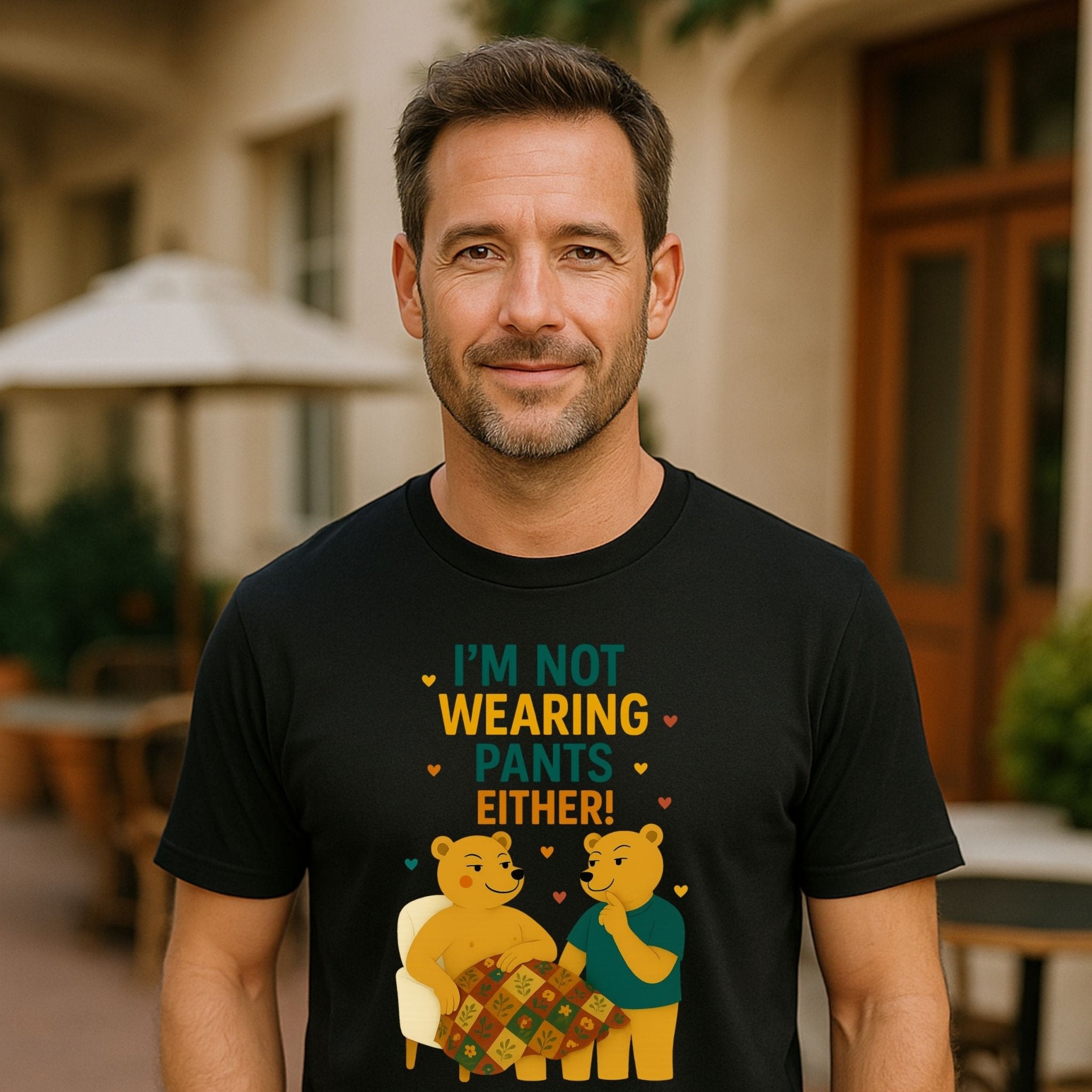 I'm Not Wearing Pants Either Shirt, Funny Gay Bear Couple T-Shirt - Craig Michael Design