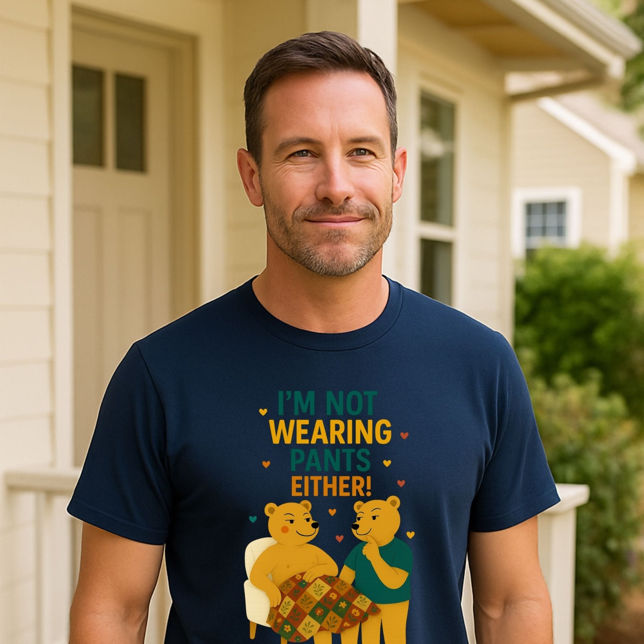 I'm Not Wearing Pants Either Shirt, Funny Gay Bear Couple T-Shirt - Craig Michael Design