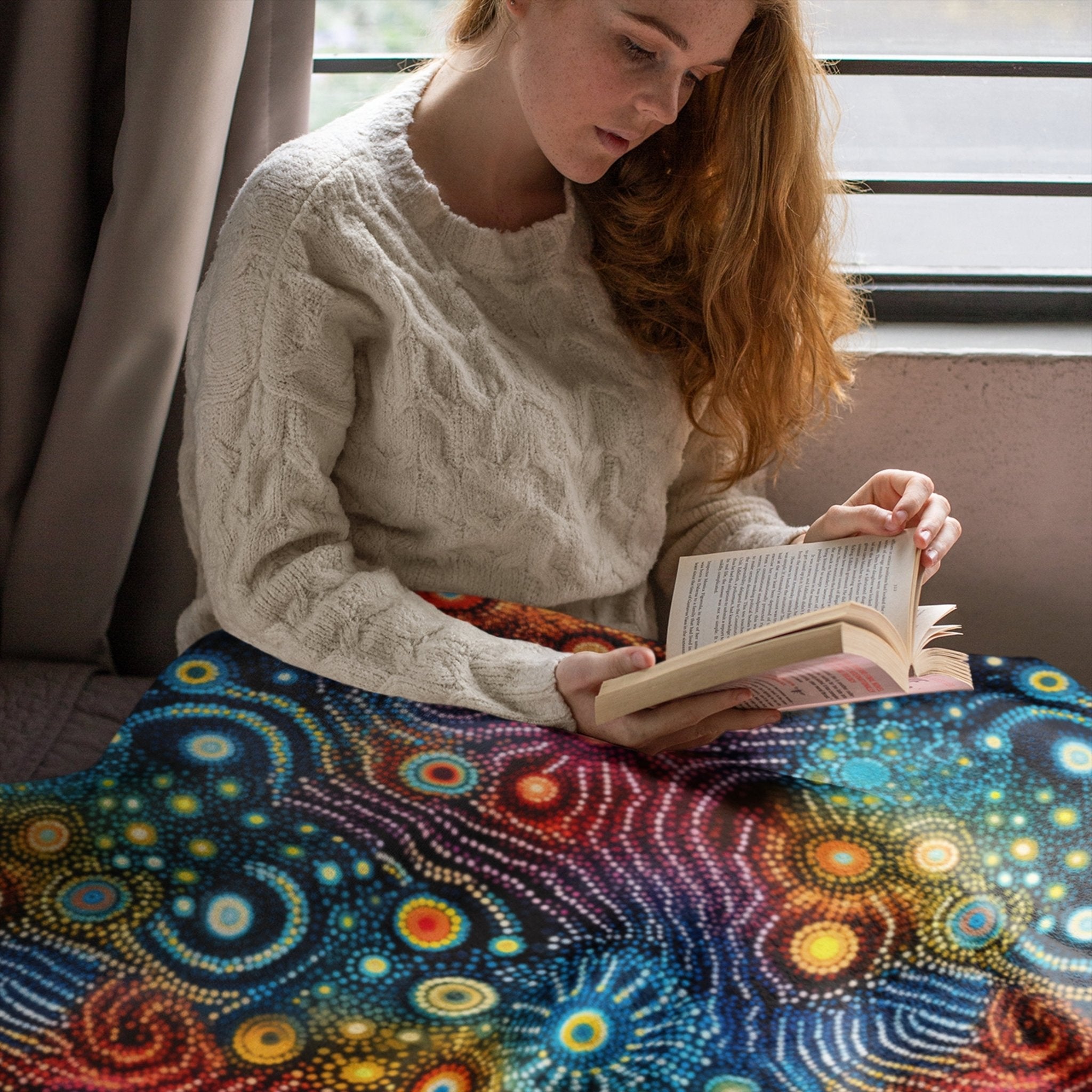 Indigenous Aboriginal Dot Painting Blanket, Australian Aboriginal Art Throw, Colourful Dot Art Blanket, Unique Design Blanket - Craig Michael Design