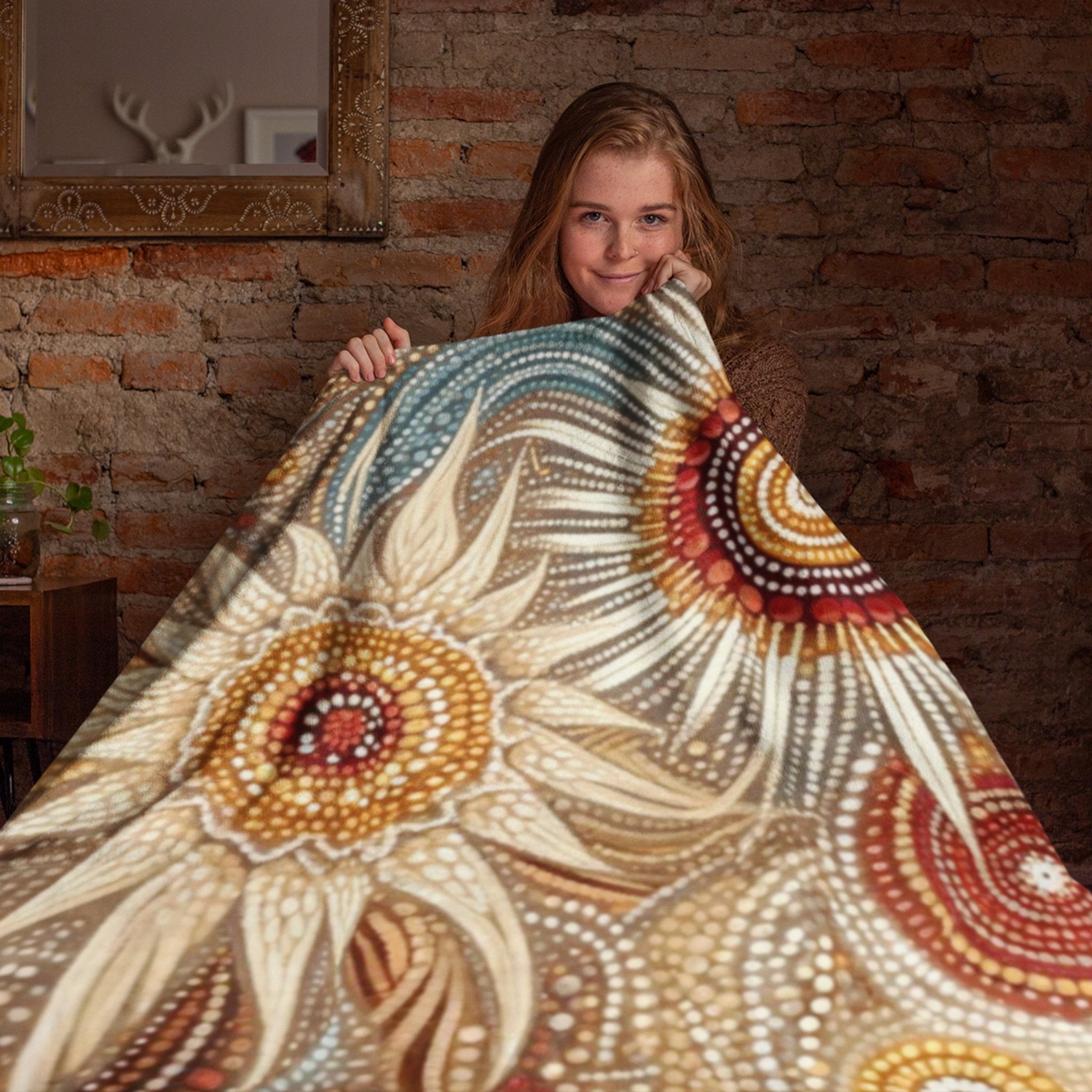 Indigenous Australian Blanket, Unique Artistic Throw Blanket, Cozy Living Room Decor, Vibrant Modern Blanket, Australian Design - Craig Michael Design