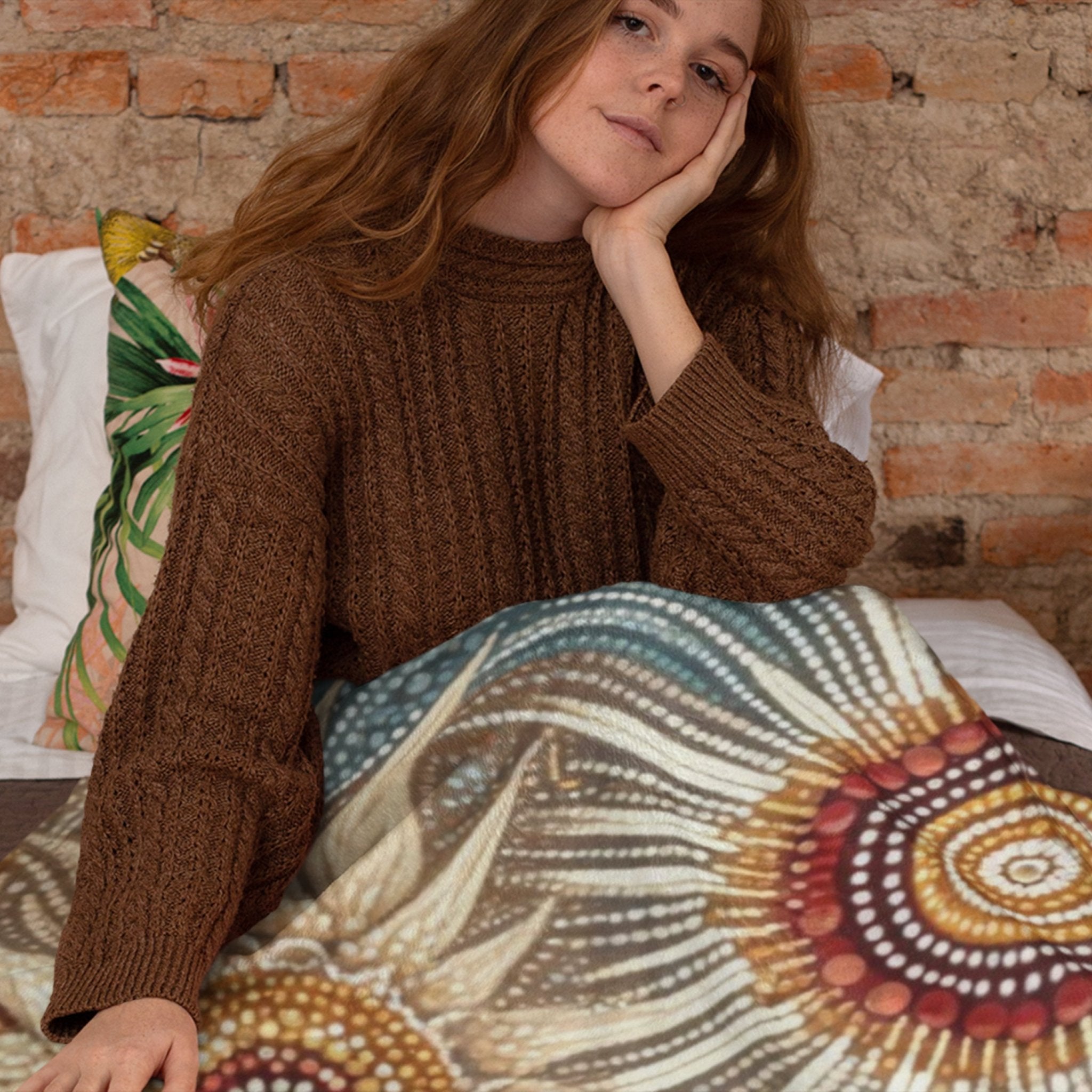 Indigenous Australian Blanket, Unique Artistic Throw Blanket, Cozy Living Room Decor, Vibrant Modern Blanket, Australian Design - Craig Michael Design