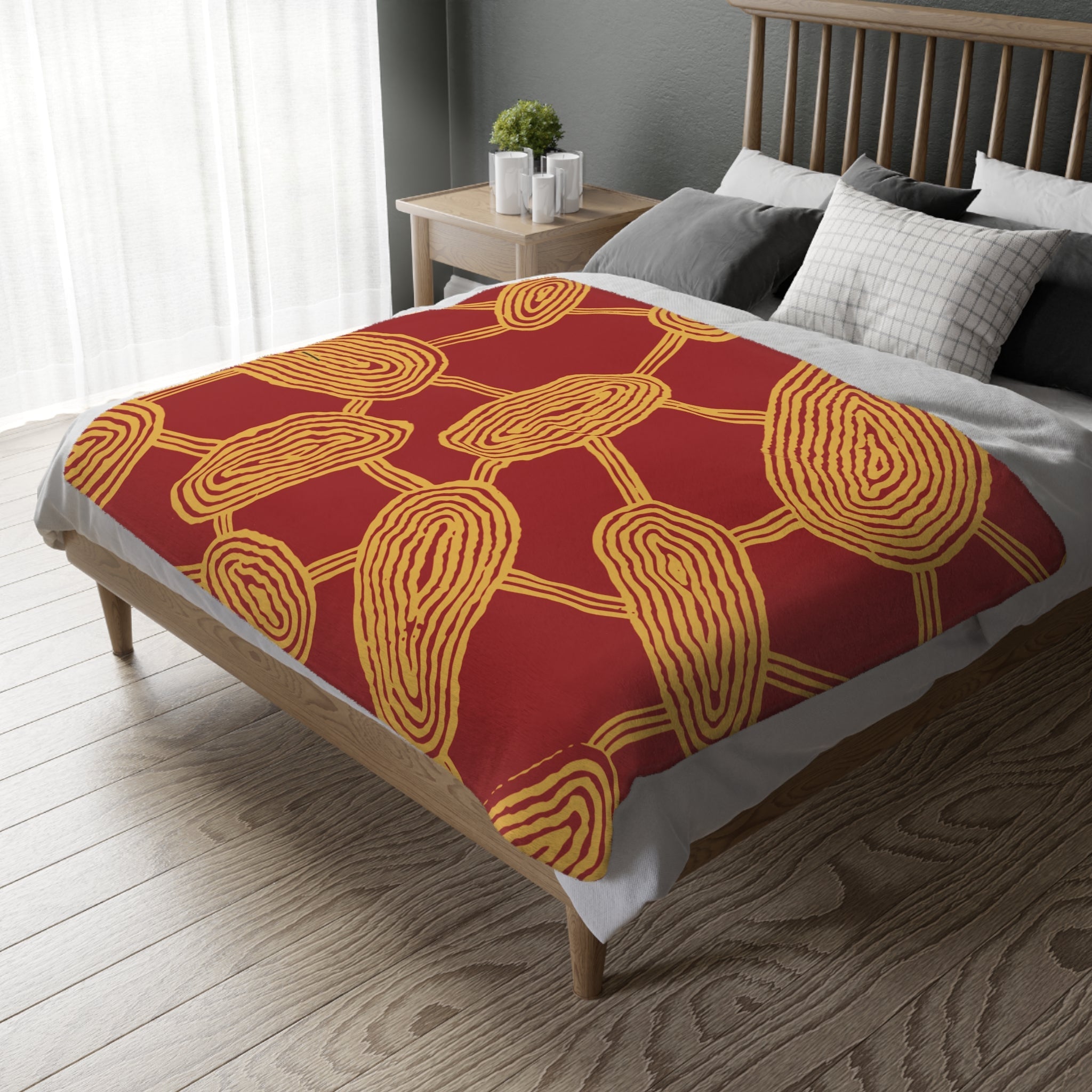 Indigenous Australian Blanket, Unique Artistic Throw Blanket, Cozy Living Room Decor, Vibrant Modern Blanket, Australian Design - Craig Michael Design