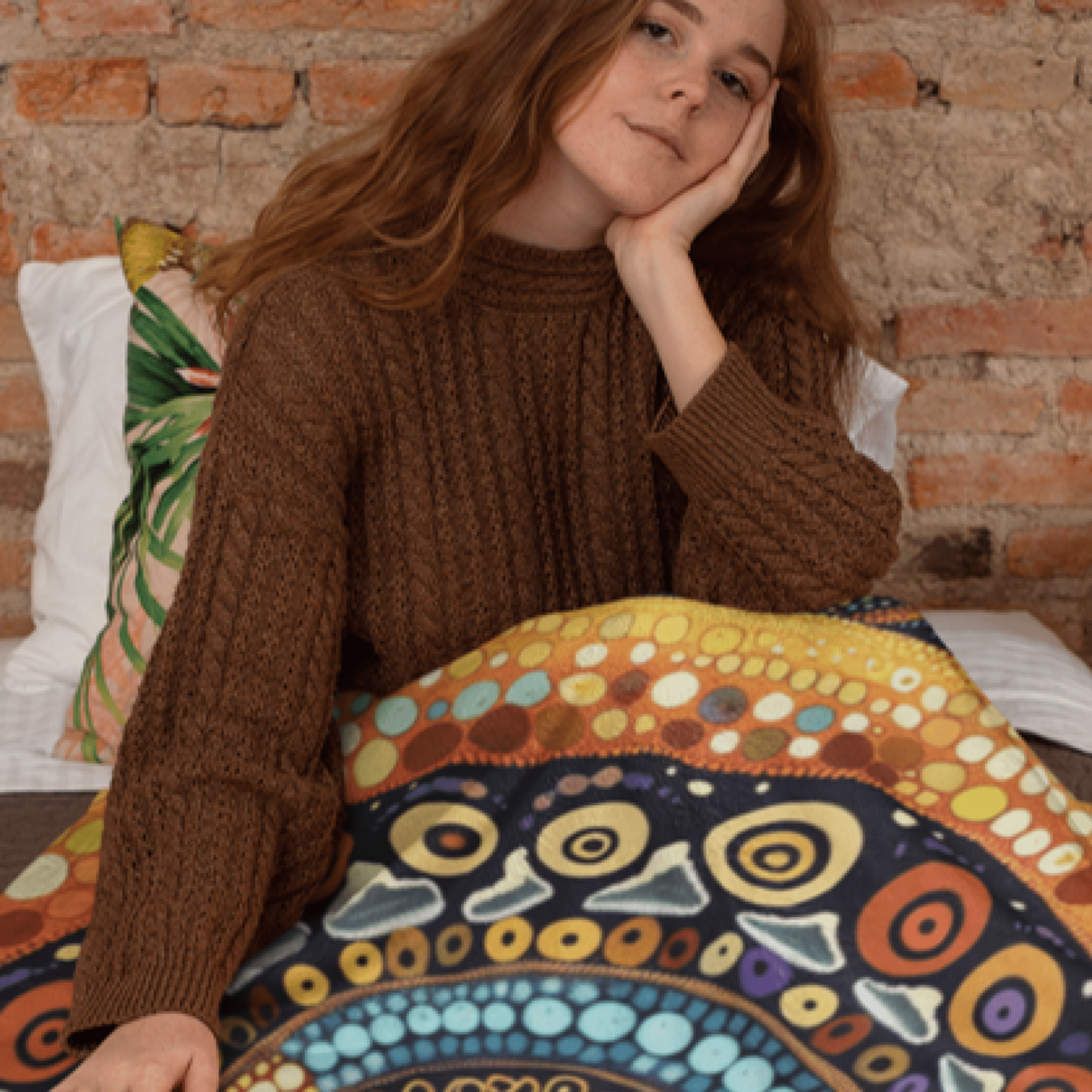Indigenous Australian Blanket, Unique Artistic Throw Blanket, Cozy Living Room Decor, Vibrant Modern Blanket, Australian Design - Craig Michael Design