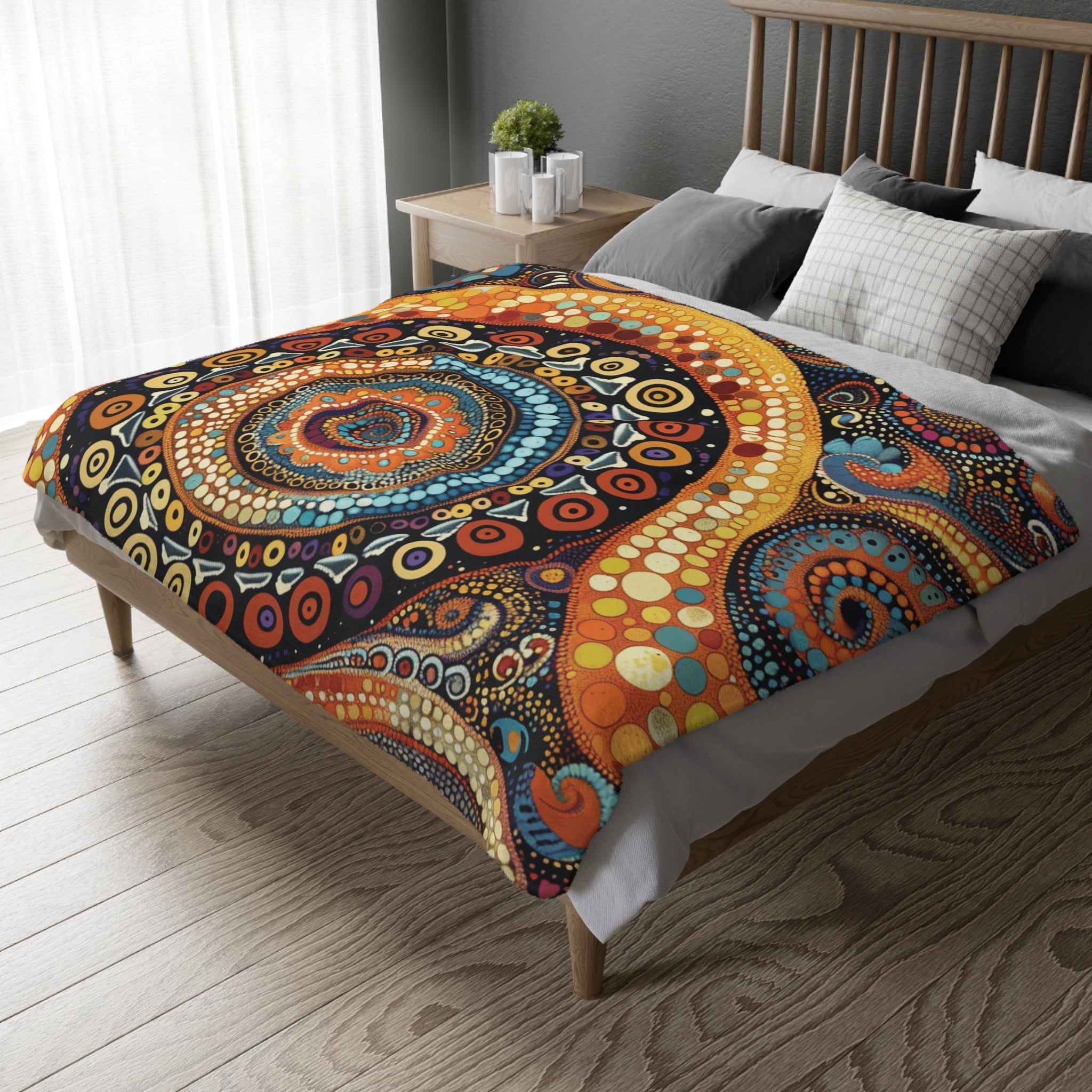Indigenous Australian Blanket, Unique Artistic Throw Blanket, Cozy Living Room Decor, Vibrant Modern Blanket, Australian Design - Craig Michael Design