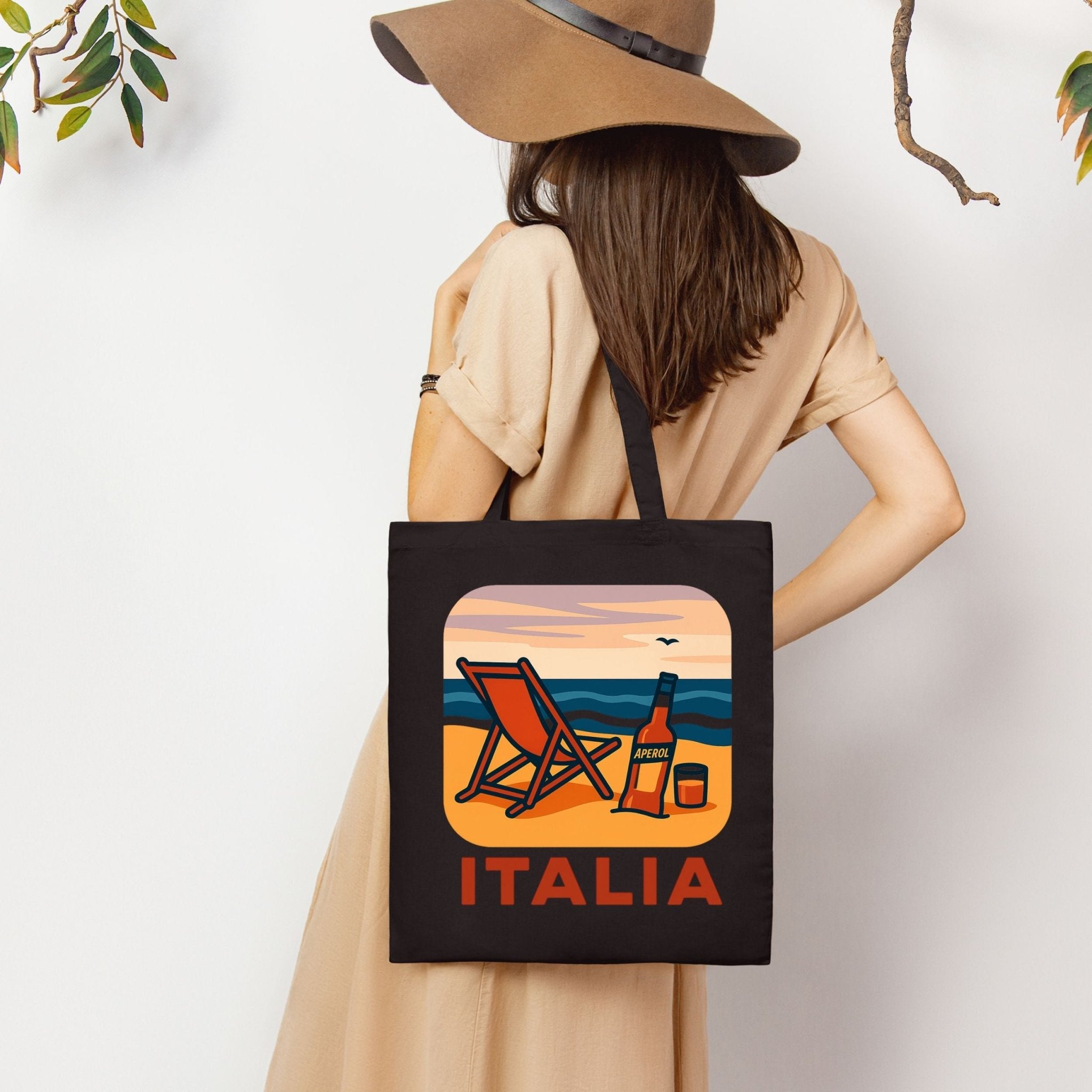 Italian Coastline Tote Bag, Summer Italy Beach Scene, Aperol Spritz, Travel Souvenir, Vacation, Coastal Decor, Italian Gift Idea - Craig Michael Design